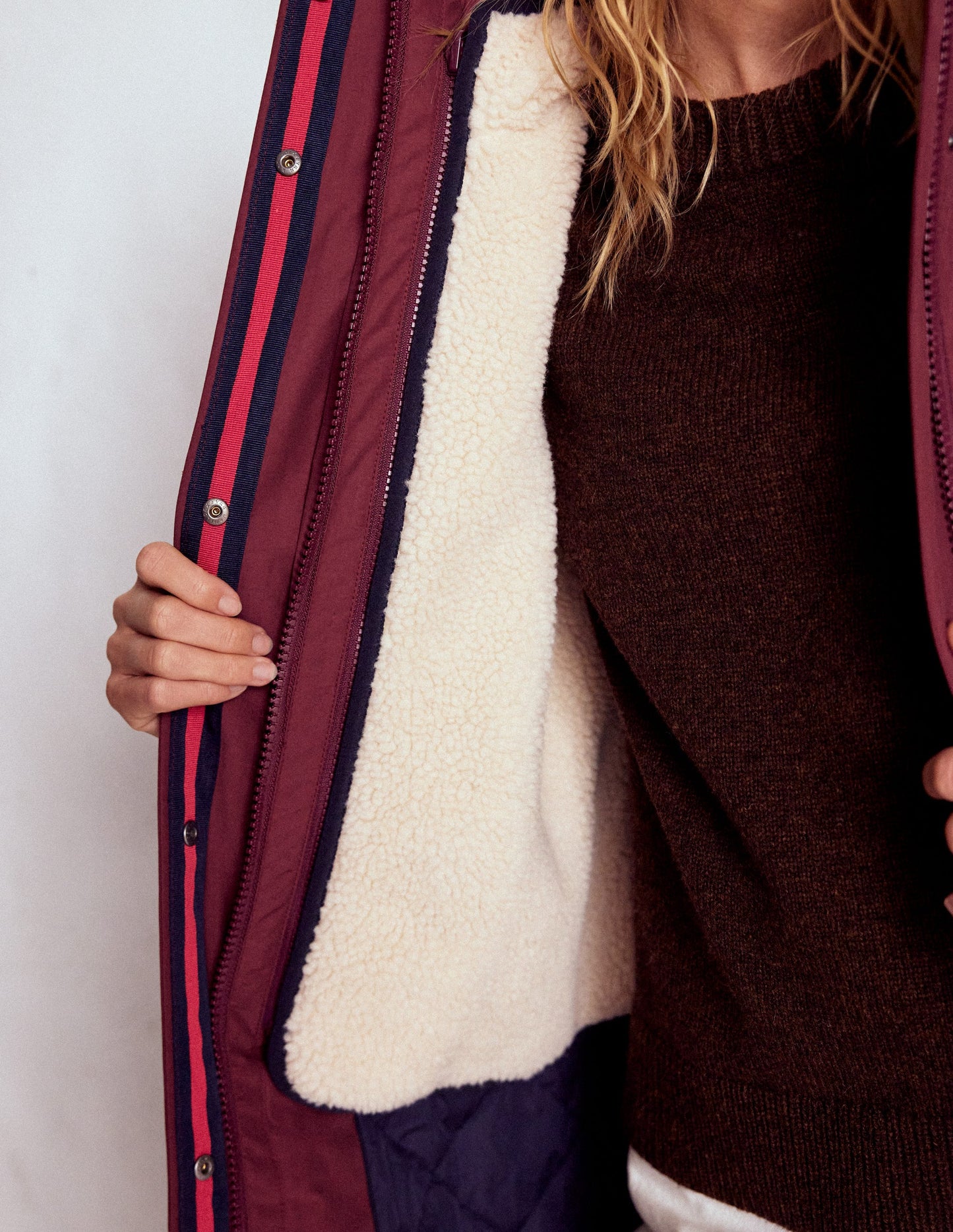 4-in-1-Parka mit Kapuze-Kastanie