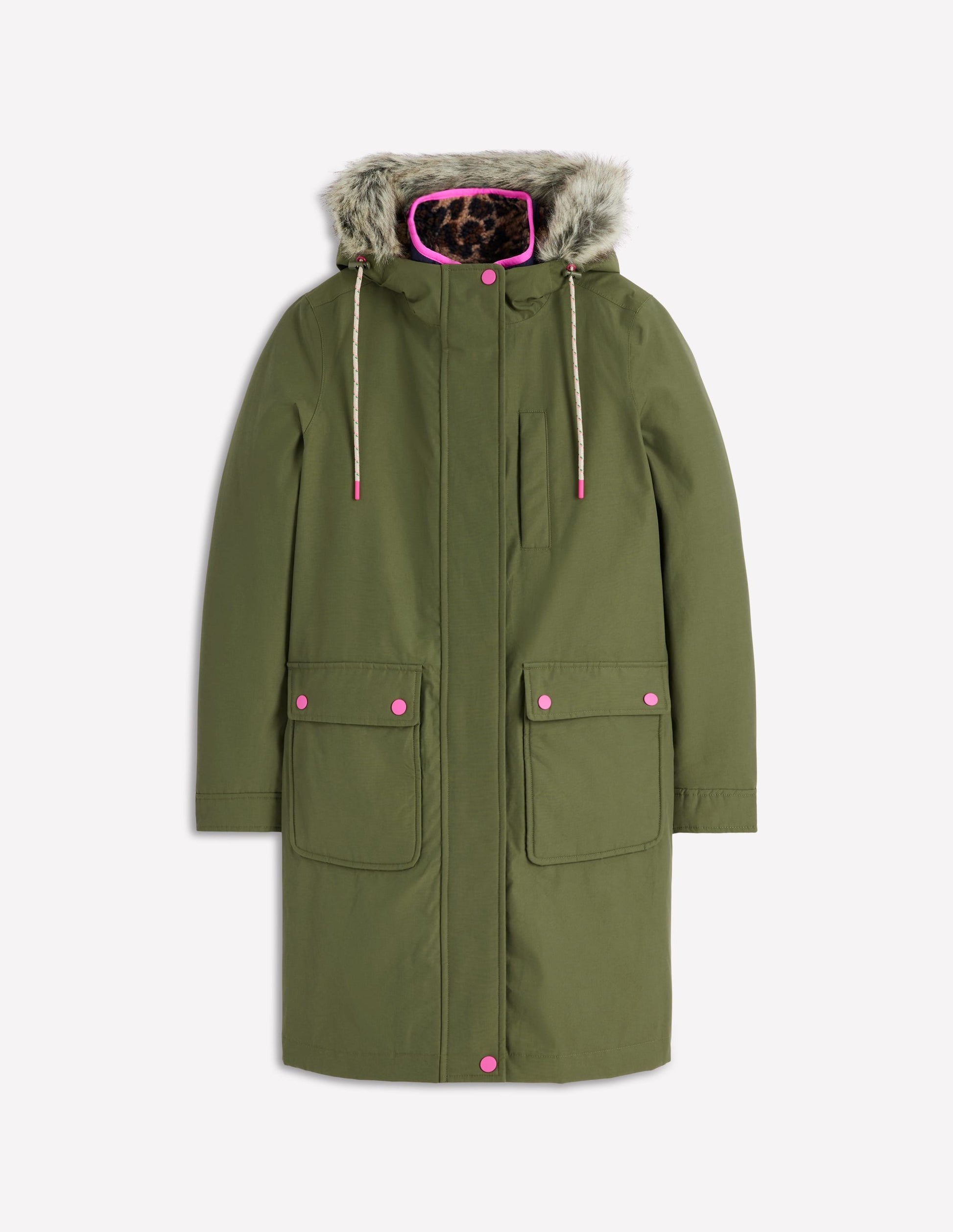 4-in-1-Parka mit Kapuze-Grün, Marineblau, Teddyfell mit Leopardenmuster-7