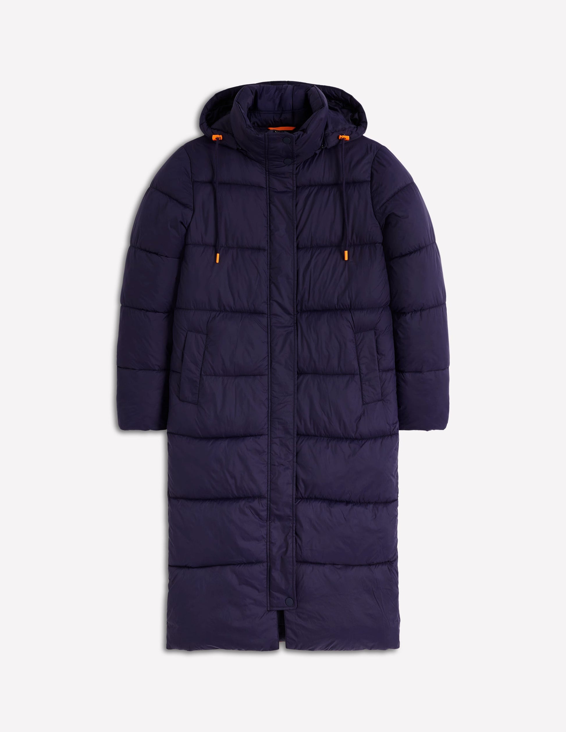 Wattierte Jacke in langer Form-Marineblau-7