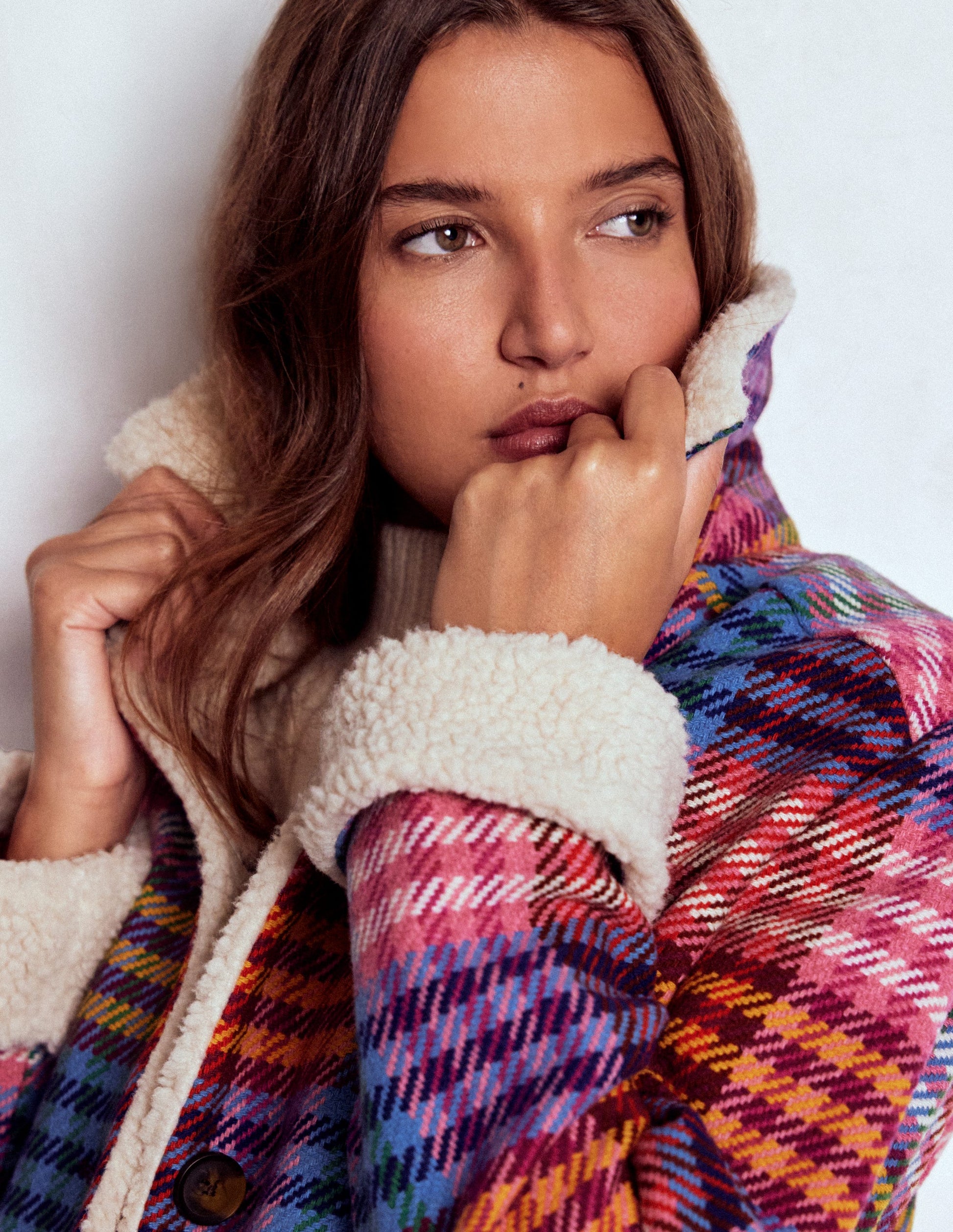 Stirling Kurzmantel-Regenbogen Bunt Vichykaro-3