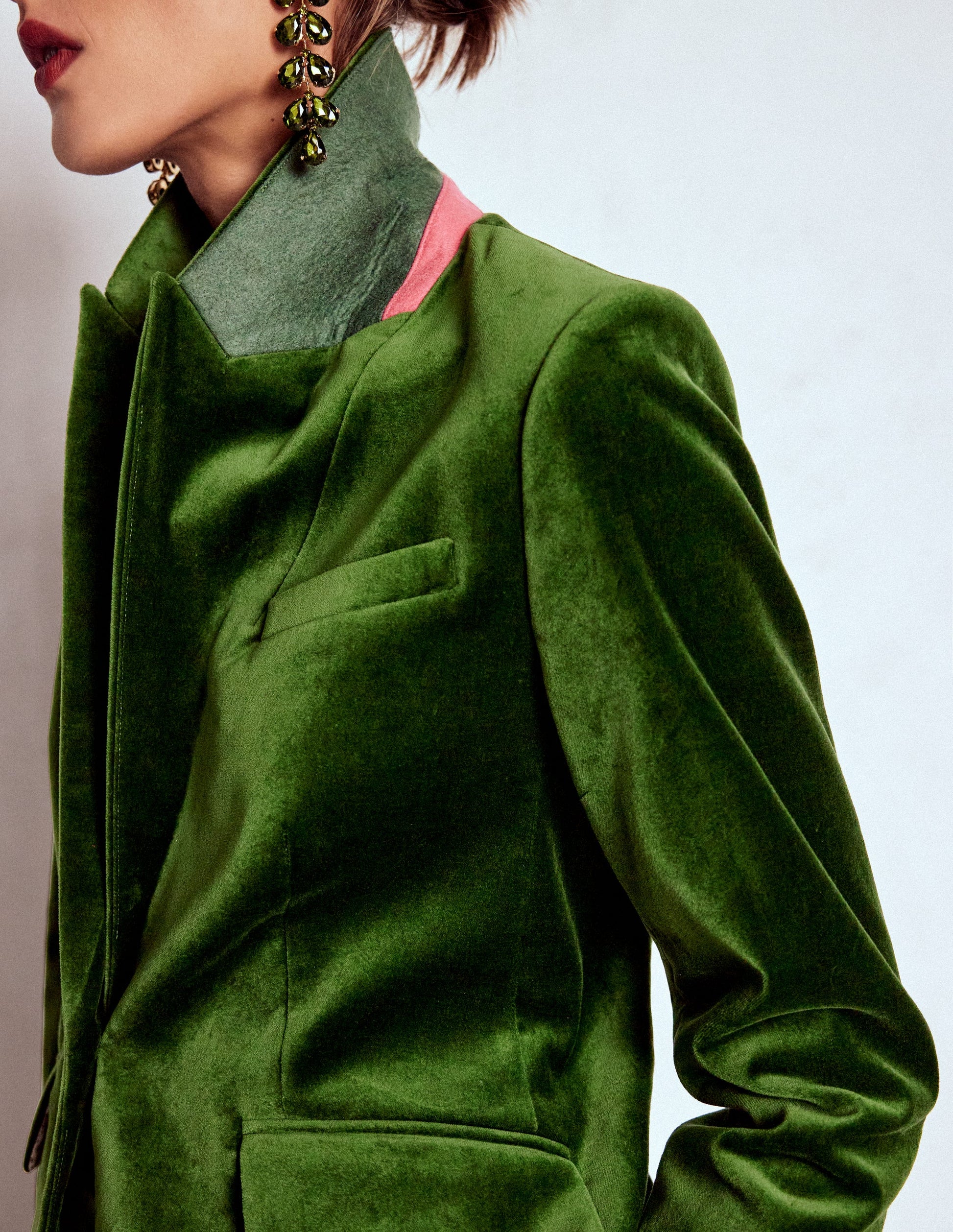 Stamford Velvet Blazer-Green Fir-2