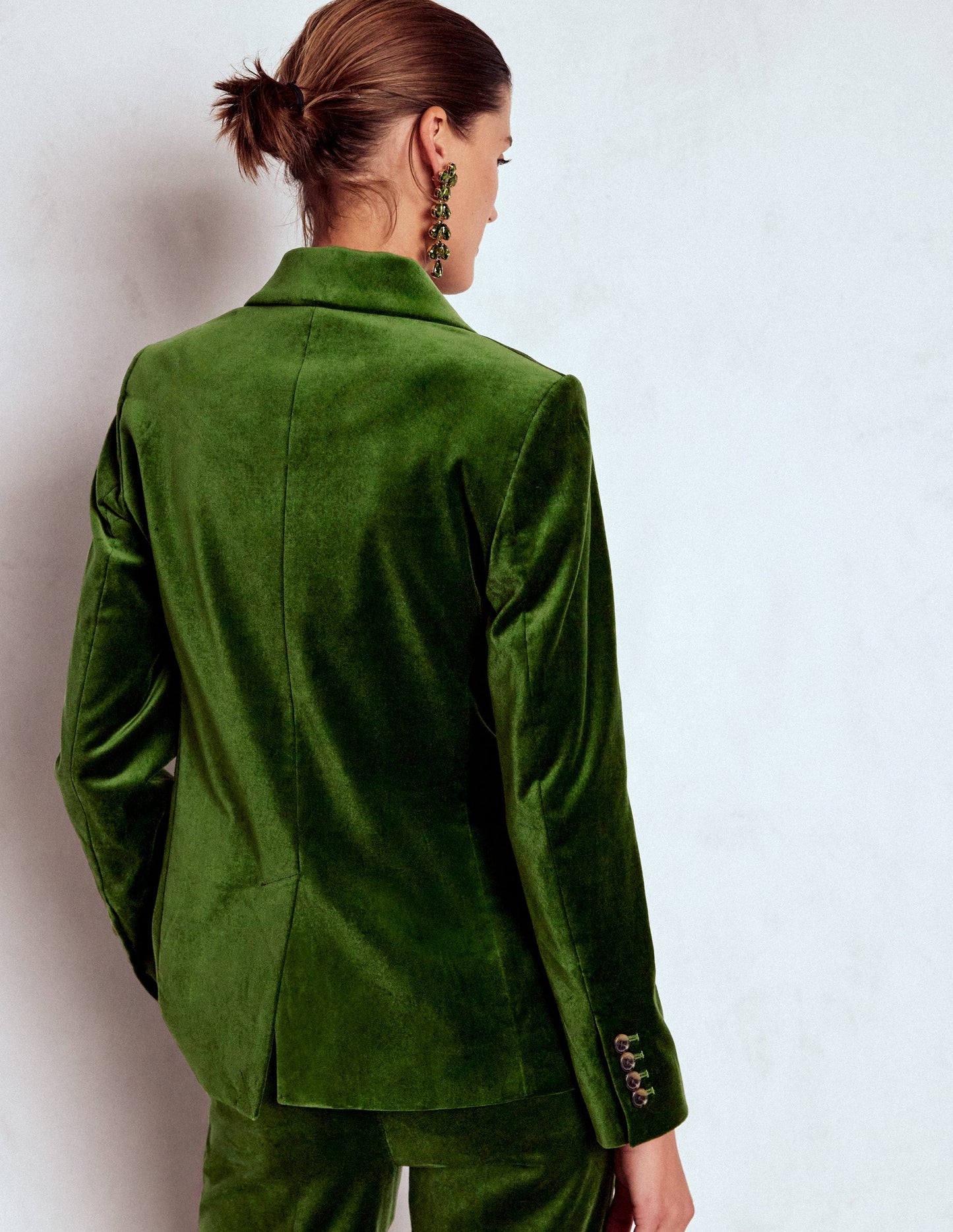 Stamford Velvet Blazer-Green Fir