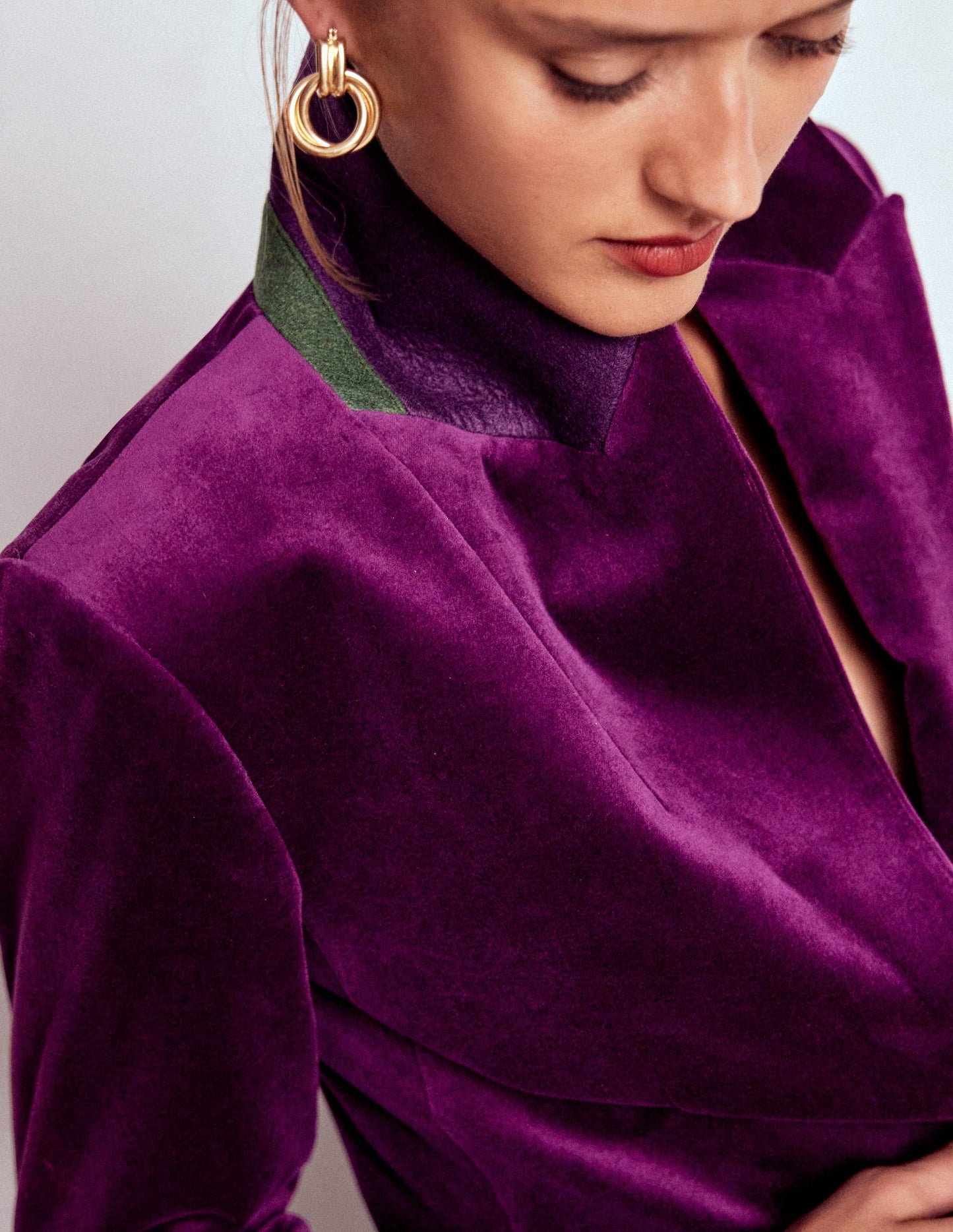 Stamford Velvet Blazer-Plum Jam