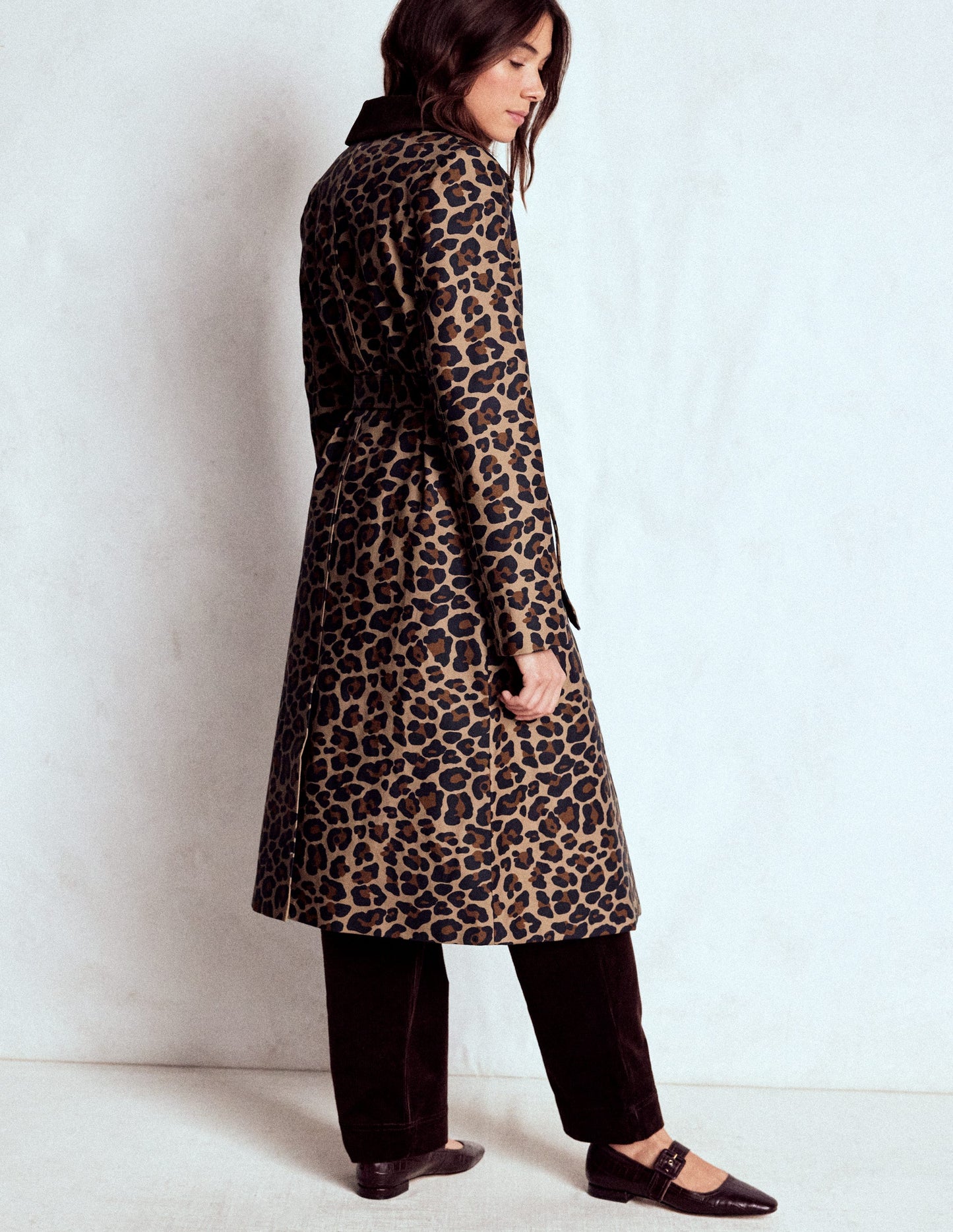 Lancaster Trenchcoat mit Gürtel-Mohair, Leopardenmuster