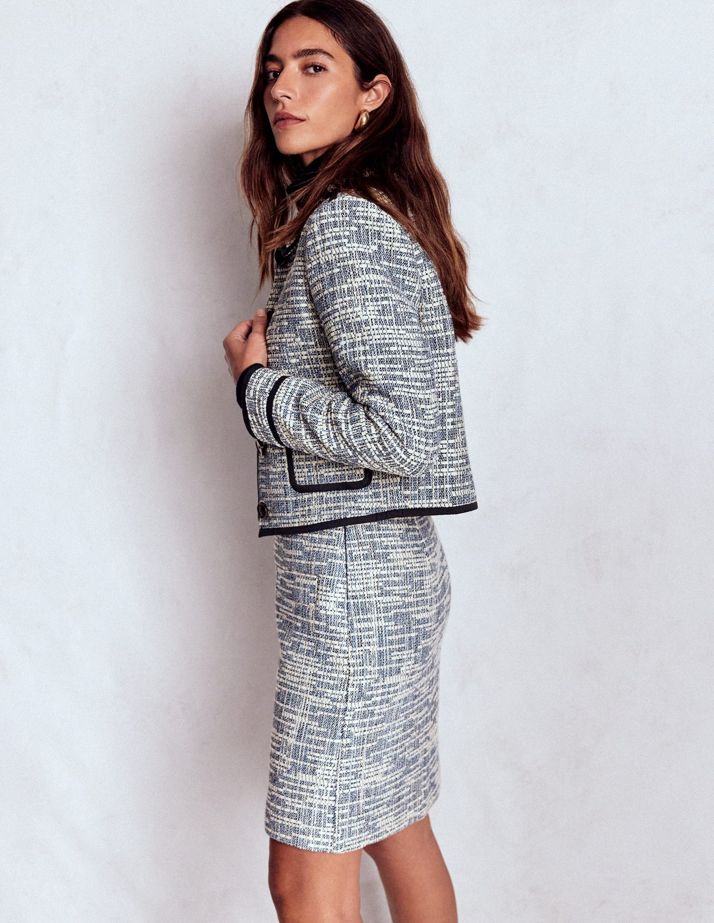 Lisburn Jacke mit aufgesetzter Tasche-Marineblau, Strukturiert