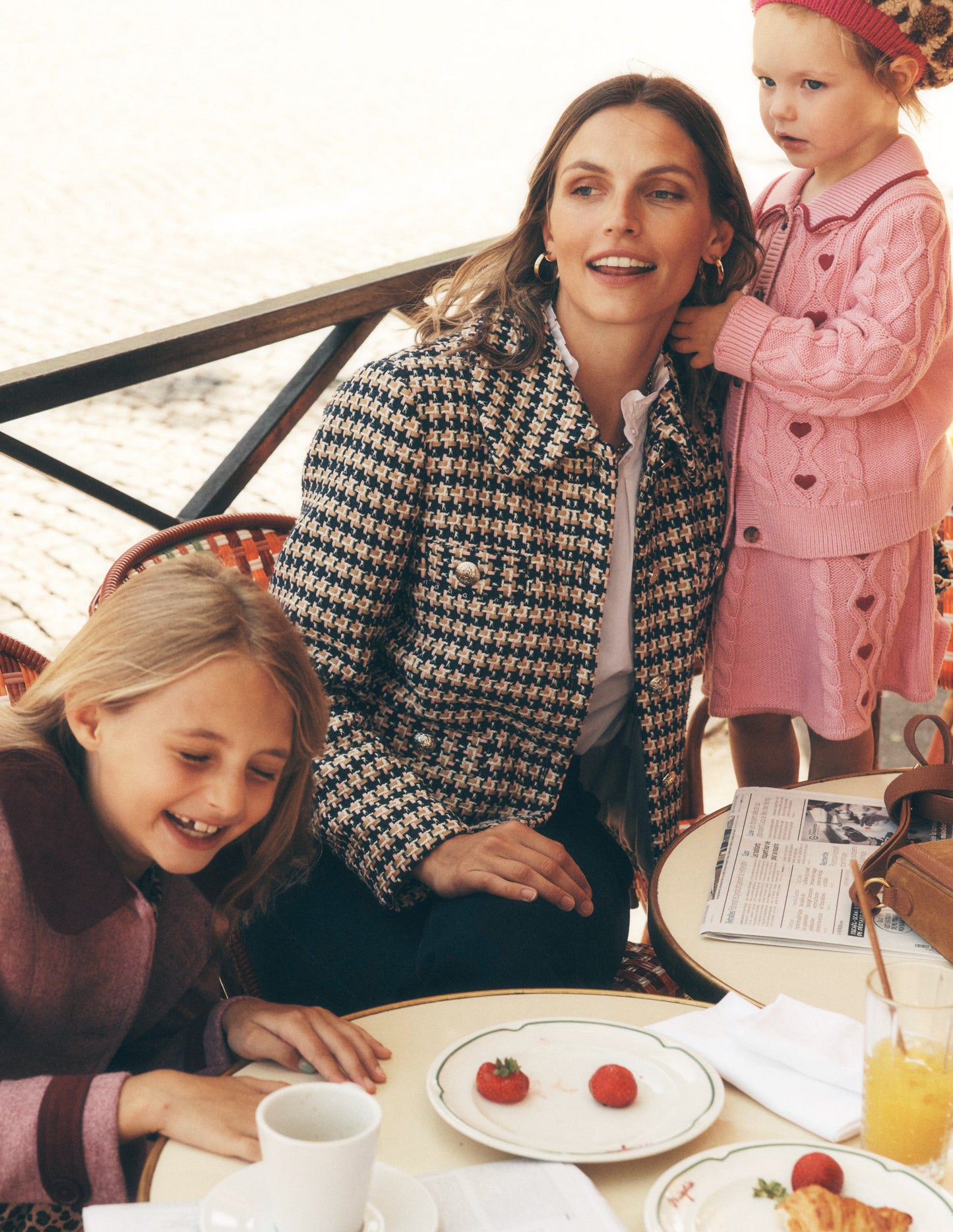 Texturierte Jacke mit Knopfleiste-KAMELBRAUN UND ROSA TEXTURIERT