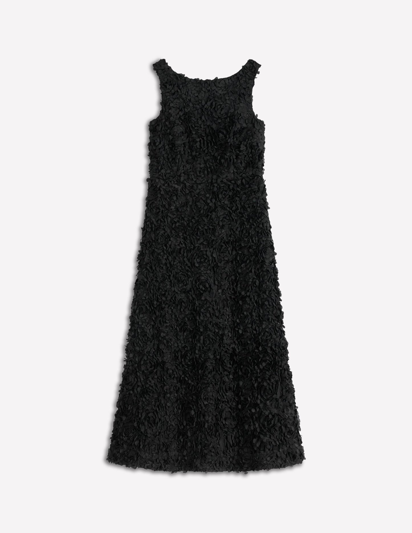 Ausgestelltes Kleid mit U-Ausschnitt am Rücken-Schwarz