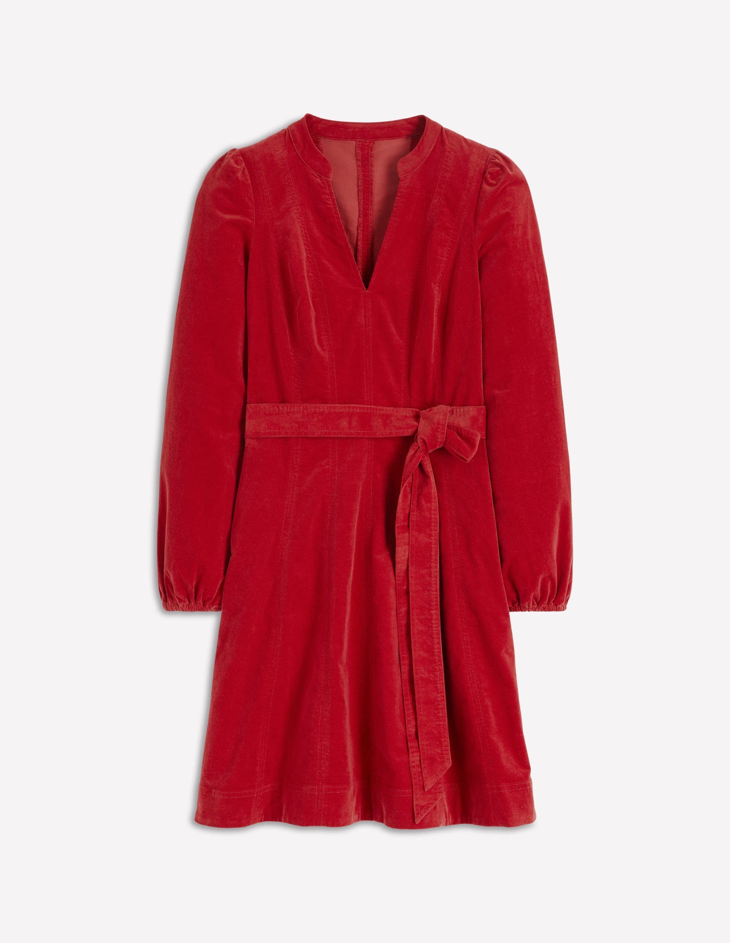 Ros Kurzes Cordkleid mit Einsätzen-Purpurrot