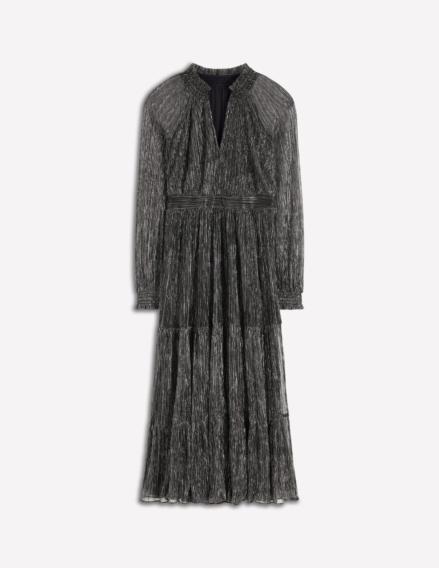 Lucille Gesmoktes Glitzerkleid-Schwarz und Gold