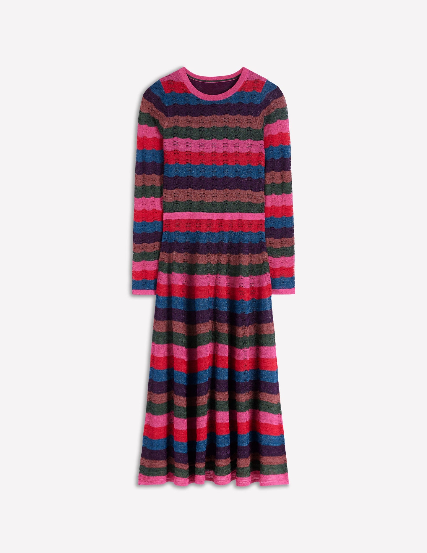 Robe à motif vague métallisée-À Rayures Multicolores