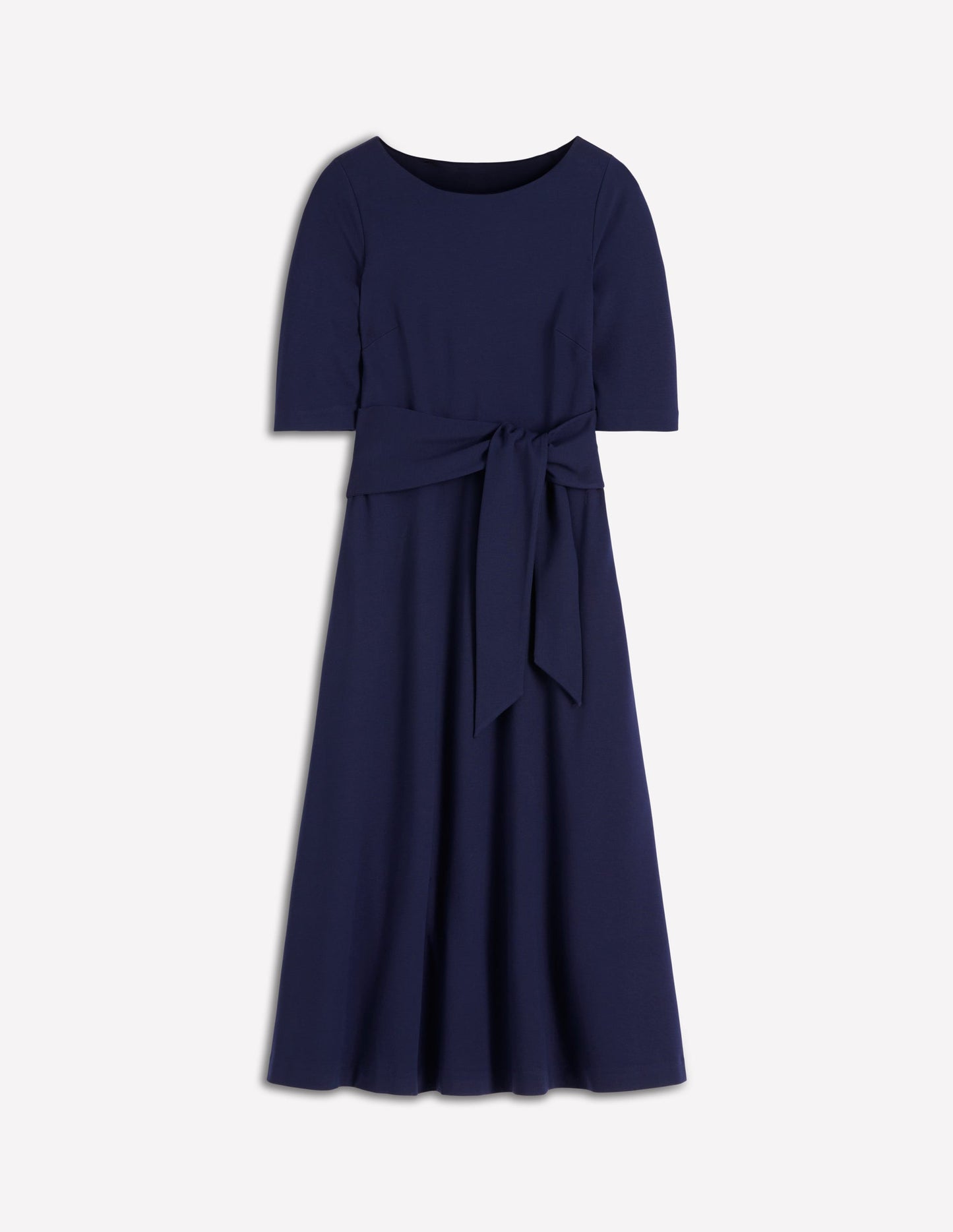 Mathilde Ponte-Kleid mit Bindegürtel-Marineblau