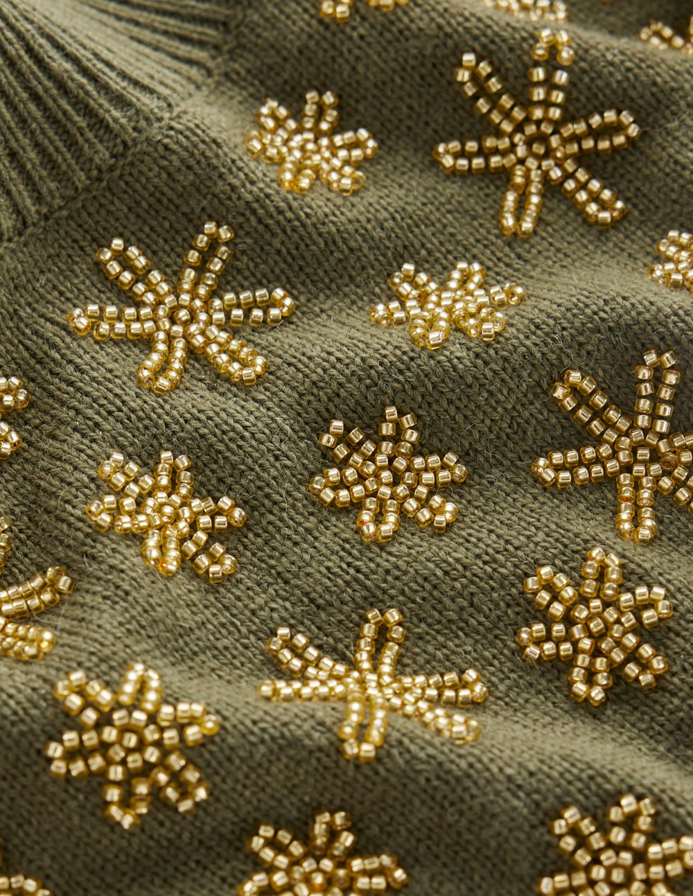 Pull Elizabeth ornementé-Vert feuille