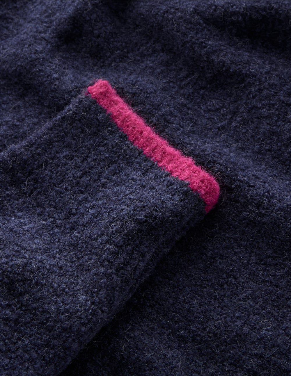 Kapuzenpullover aus Bouclé mit Raglanärmeln-Marineblau