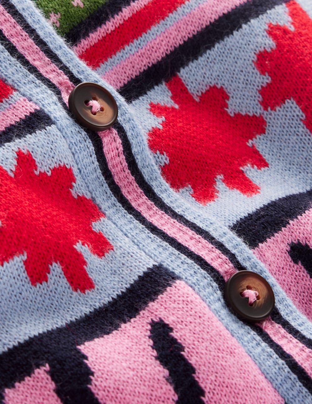 Gilet long en jacquard-Tigres bleu marine