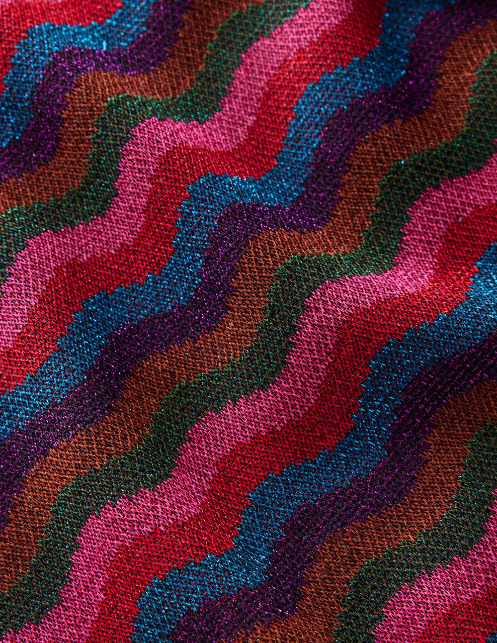 Strick-T-Shirt aus Jacquard-Bunt