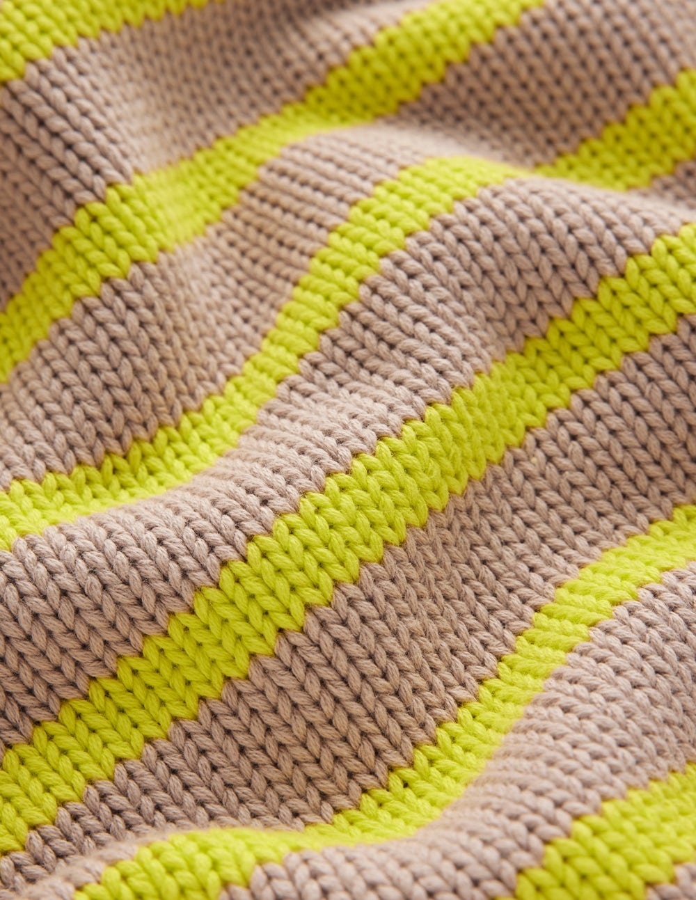 Pull Lucy en coton épais-Camel chiné, rayé fluo