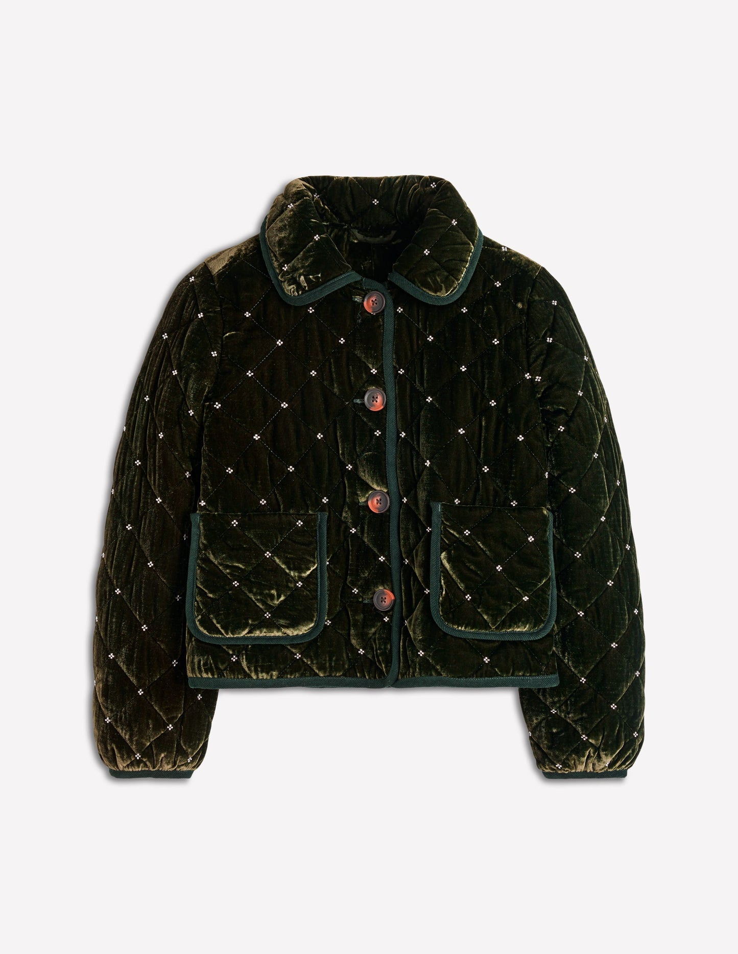 Veste matelassée Fitzrovia-Feuille de chou kale, perles