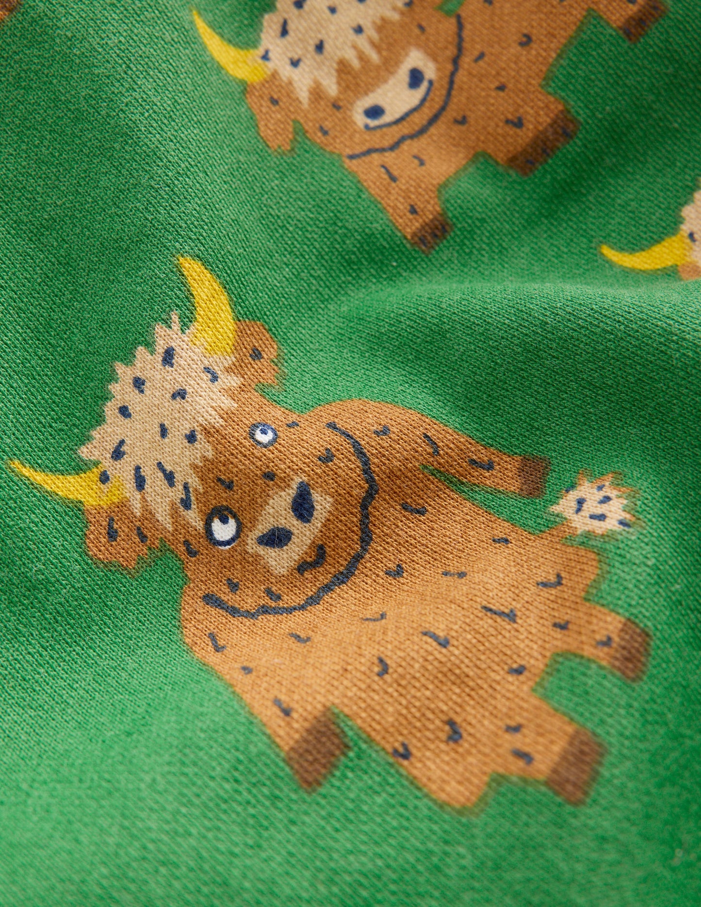 Bedrucktes Sweatshirt für den Alltag-Grün Hochlandrinder