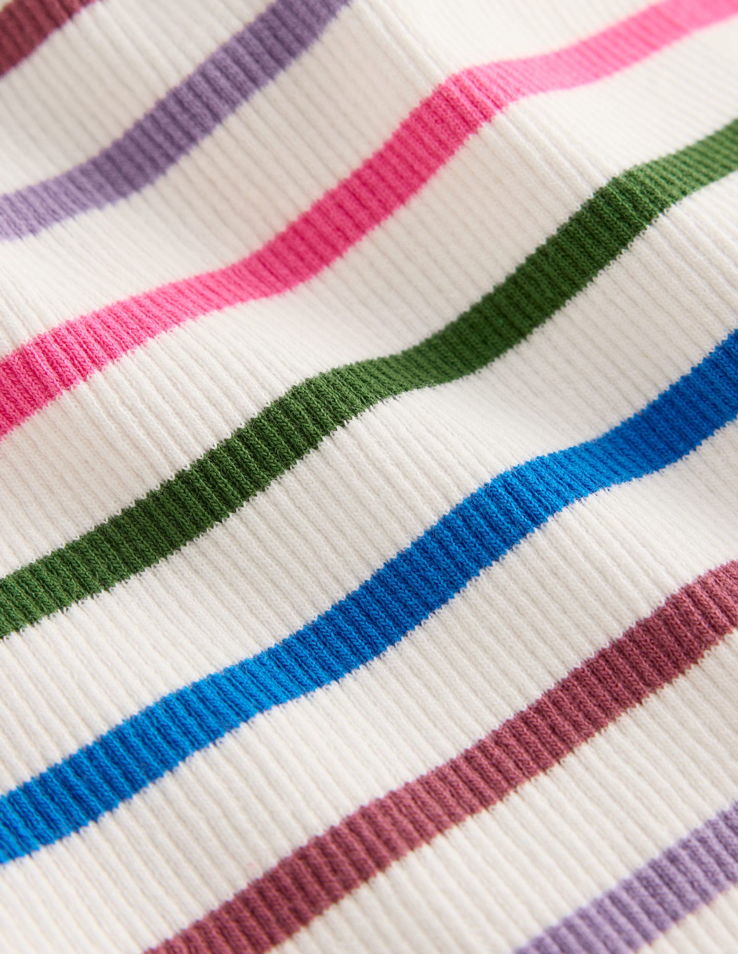 Geripptes Top mit Spitzenbesatz-Ackerbohnengrün/Pink, Gestreift