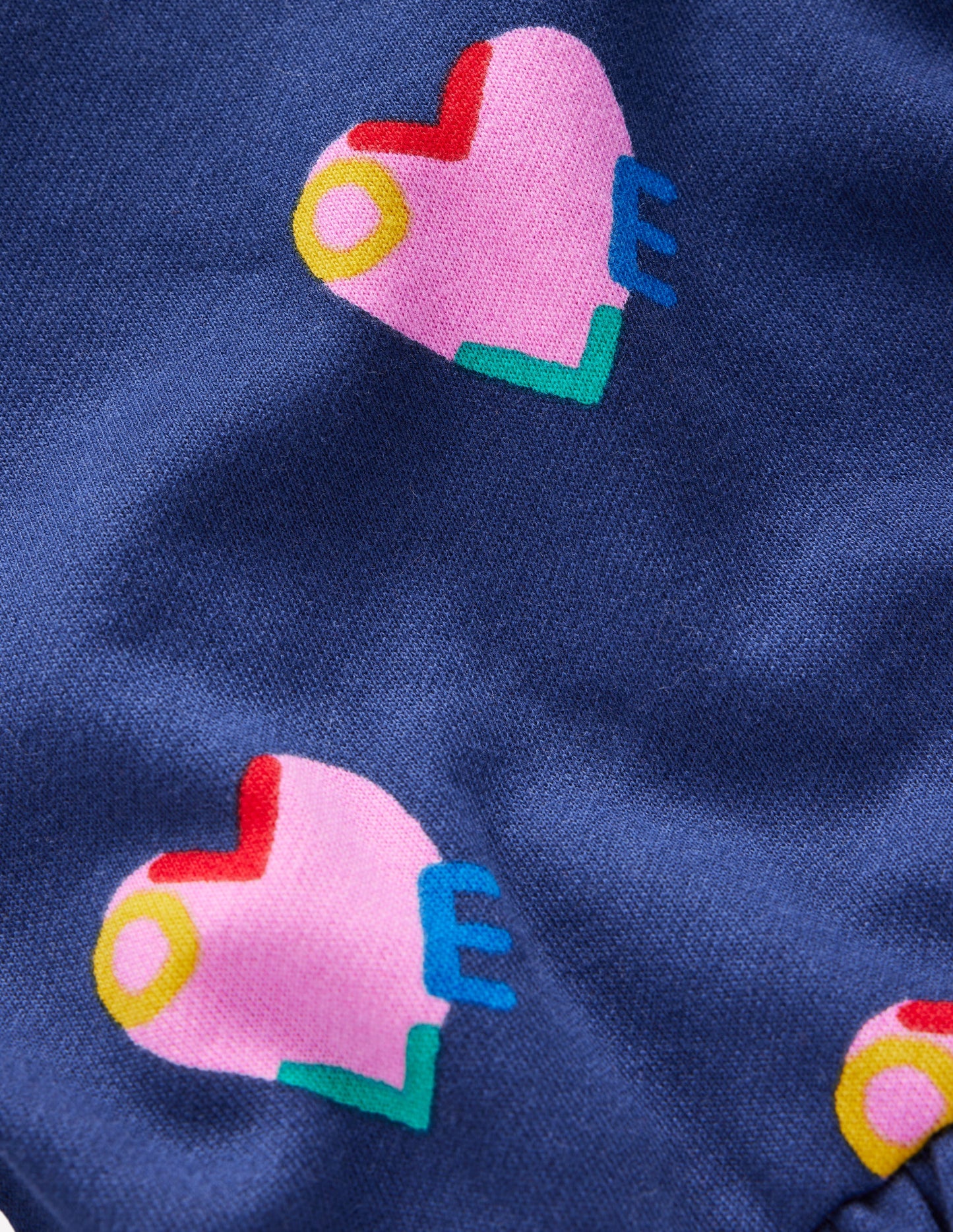 Sweatkleid mit überschnittener Schulter-Steuerbordblau Liebesherzen