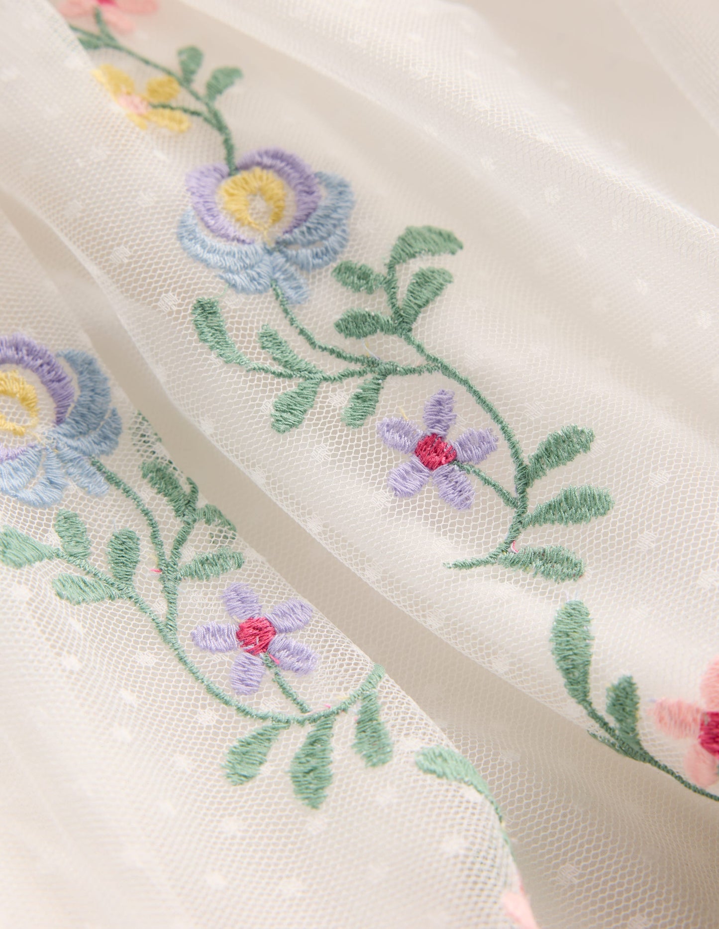 Tüllkleid mit gekreuzten Rückenträgern-Sanftes Naturweiß