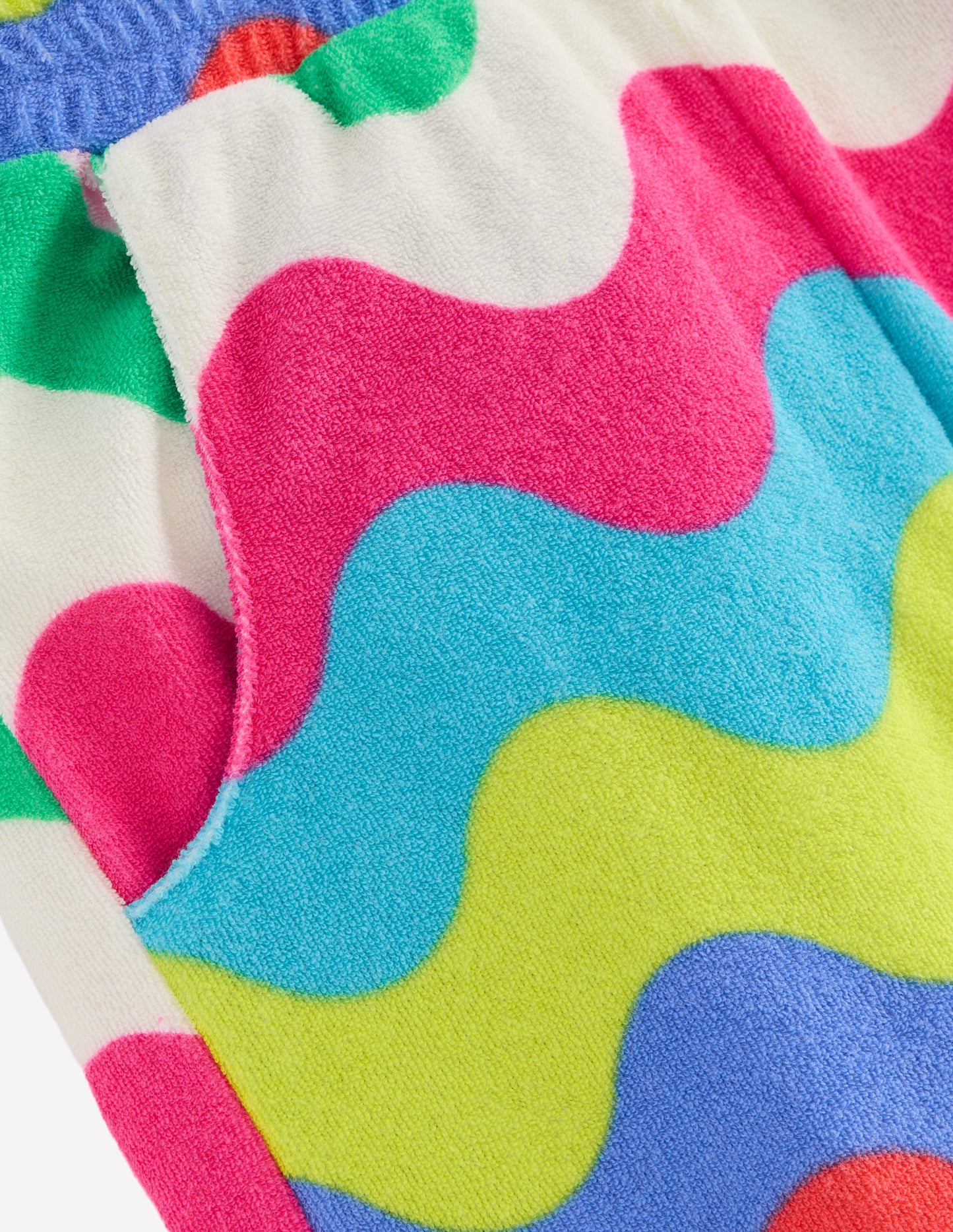 Frottee-Hose mit geradem Bein-Bunt Wellen Streifen