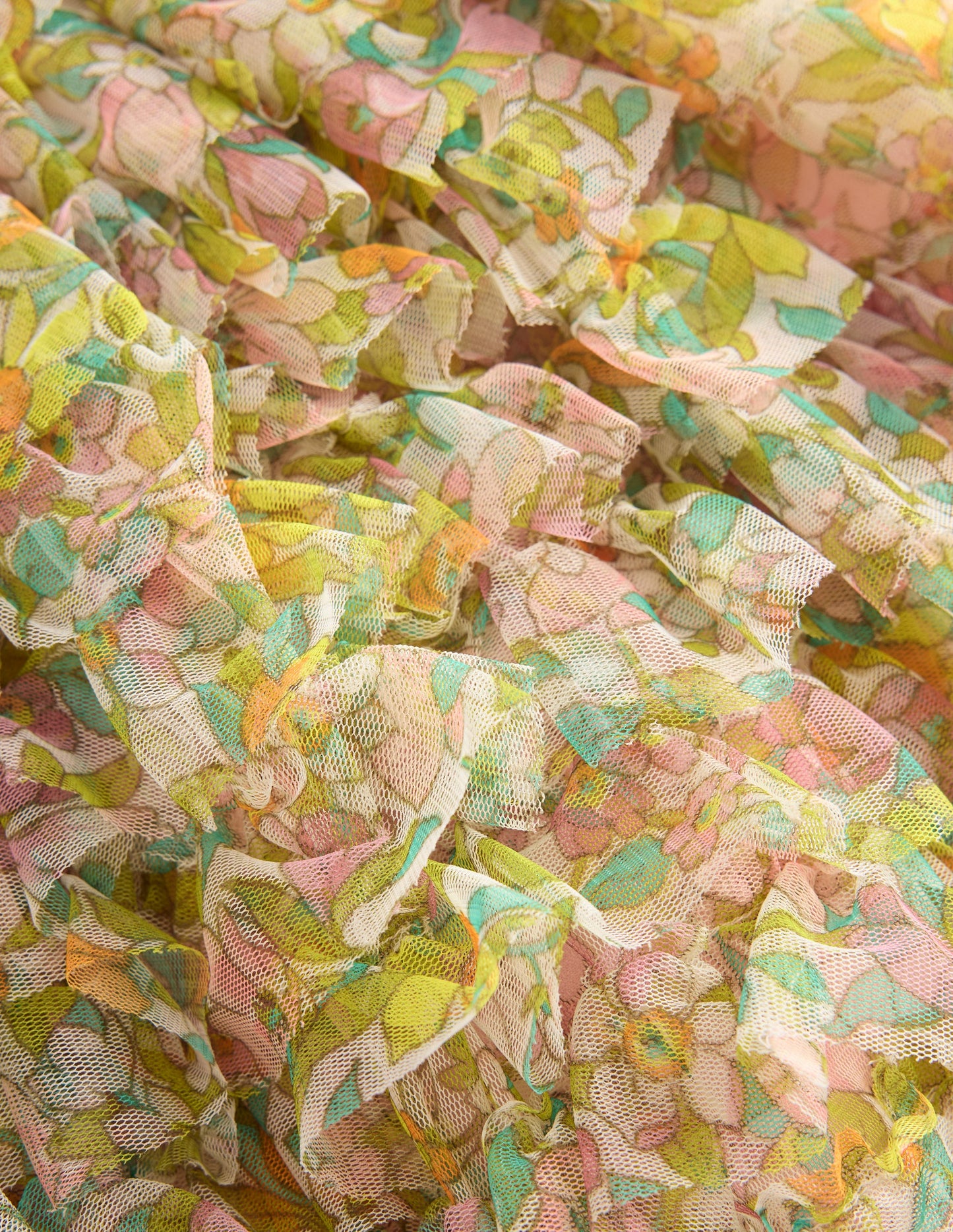 Tüllrock mit Rüschen-Sanftes Naturweiß Floribunda