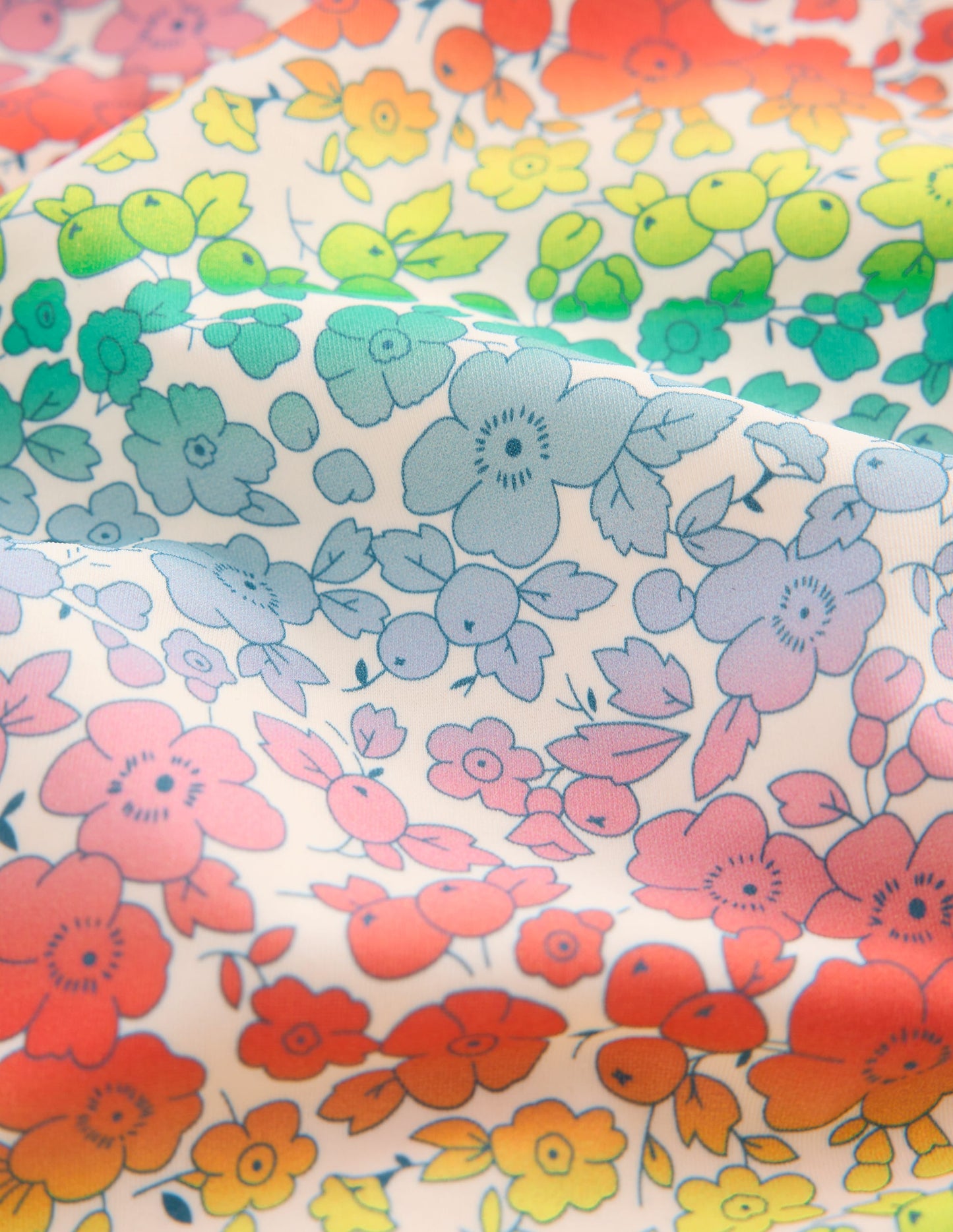 Gerafftes Tankini-Set-Regenbogen-Ombré Blumenbeet