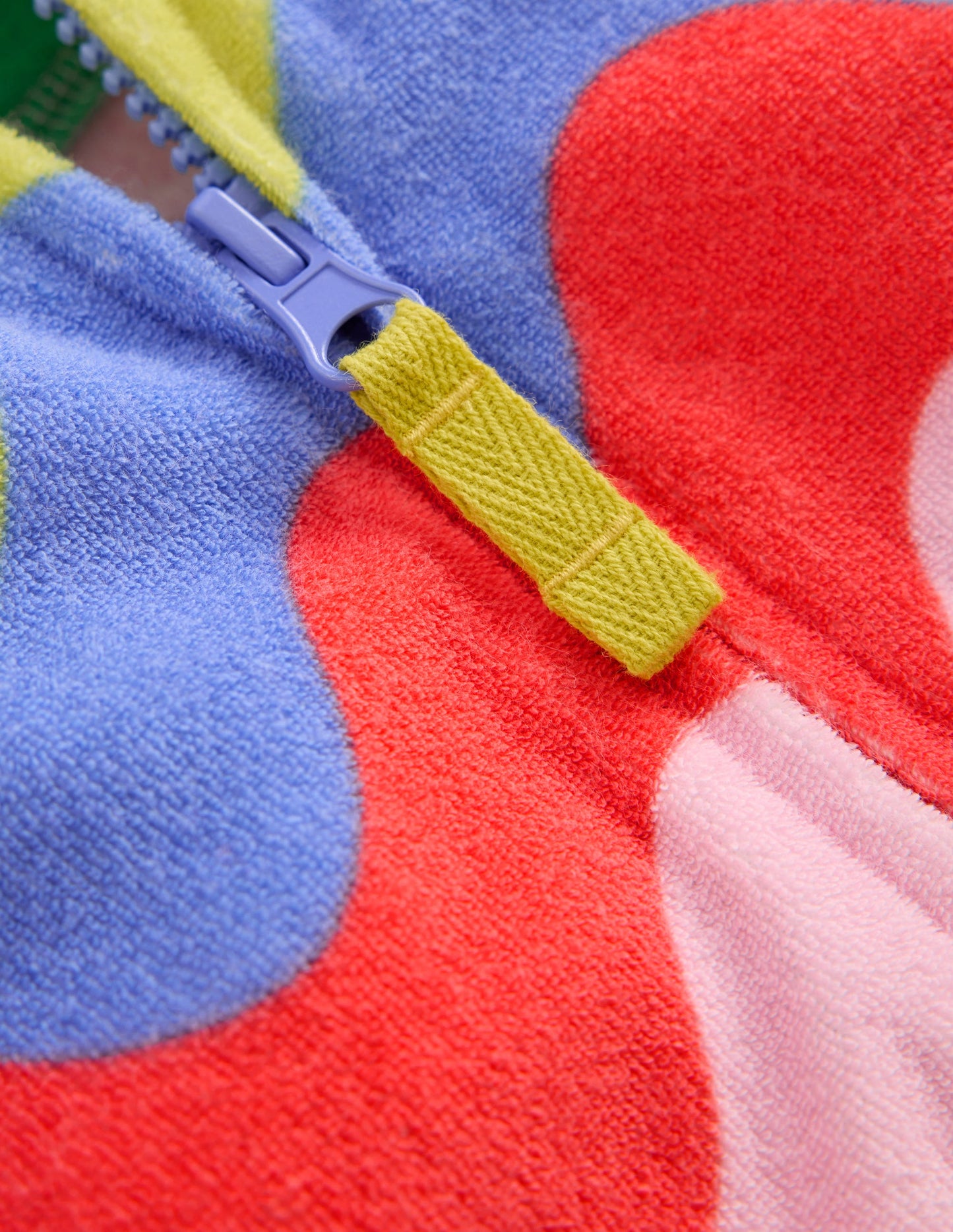 Lockerer Frottee-Kapuzenpullover-Bunt Wellen Streifen