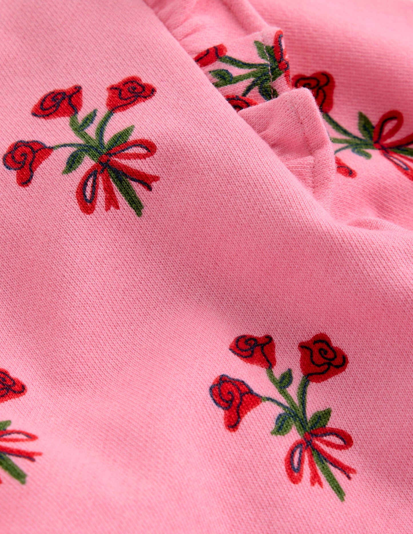 Set aus Sweat-Tunika und ausgestellter Hose-Rosa Kleiner Blumenstrauß