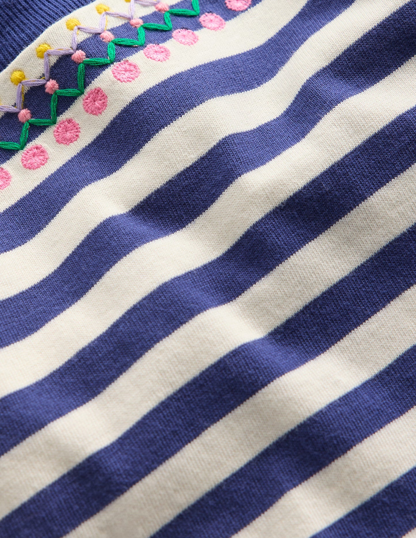 T-shirt décontracté brodé-Bleu Marine