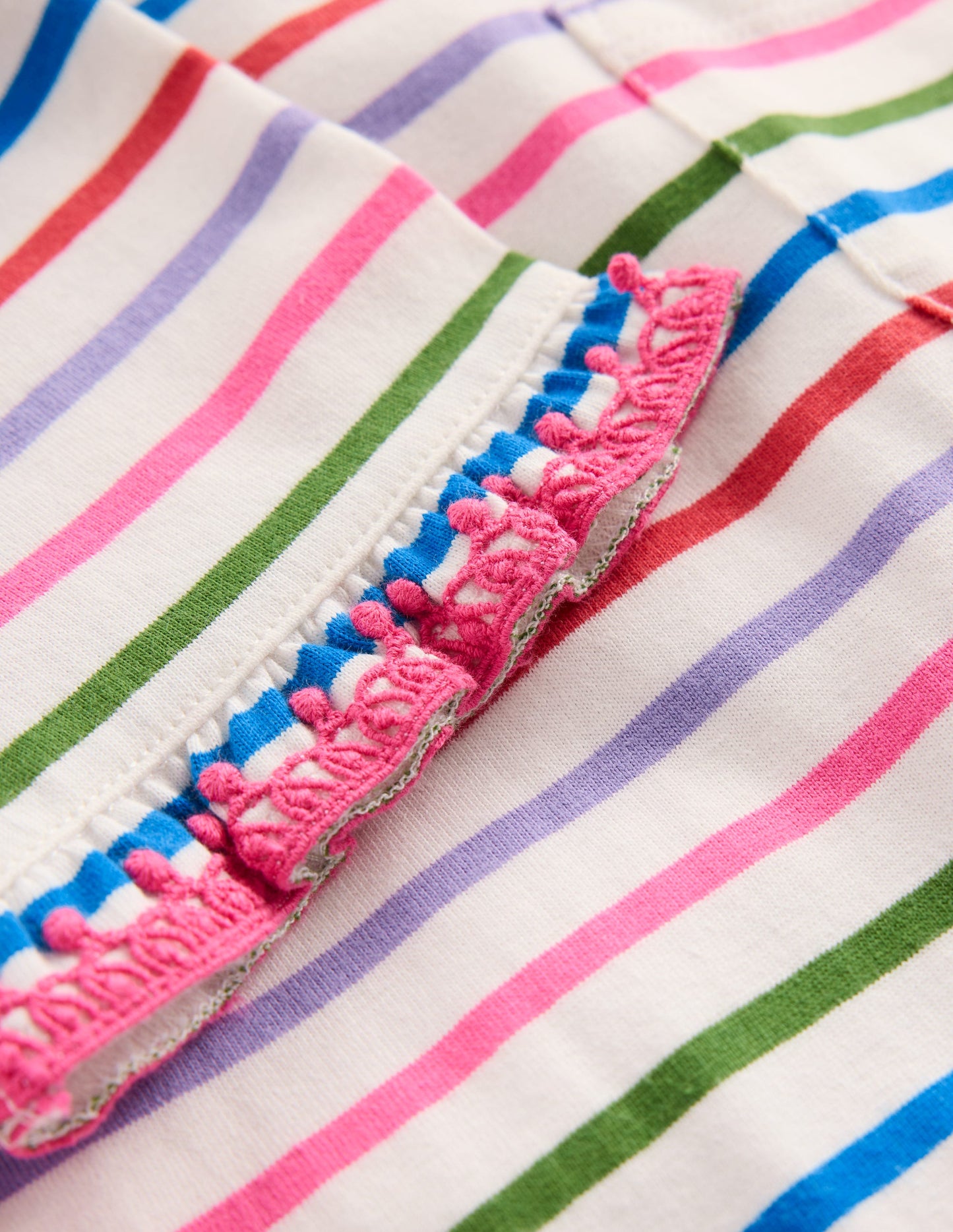 Tunika mit überschnittenen Schultern-Ackerbohnengrün/Pink, Gestreift