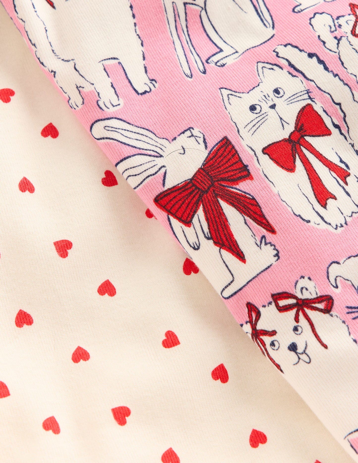 Kuschelige Schlafanzüge im Doppelpack-Kaugummirosa Lieblingstiere