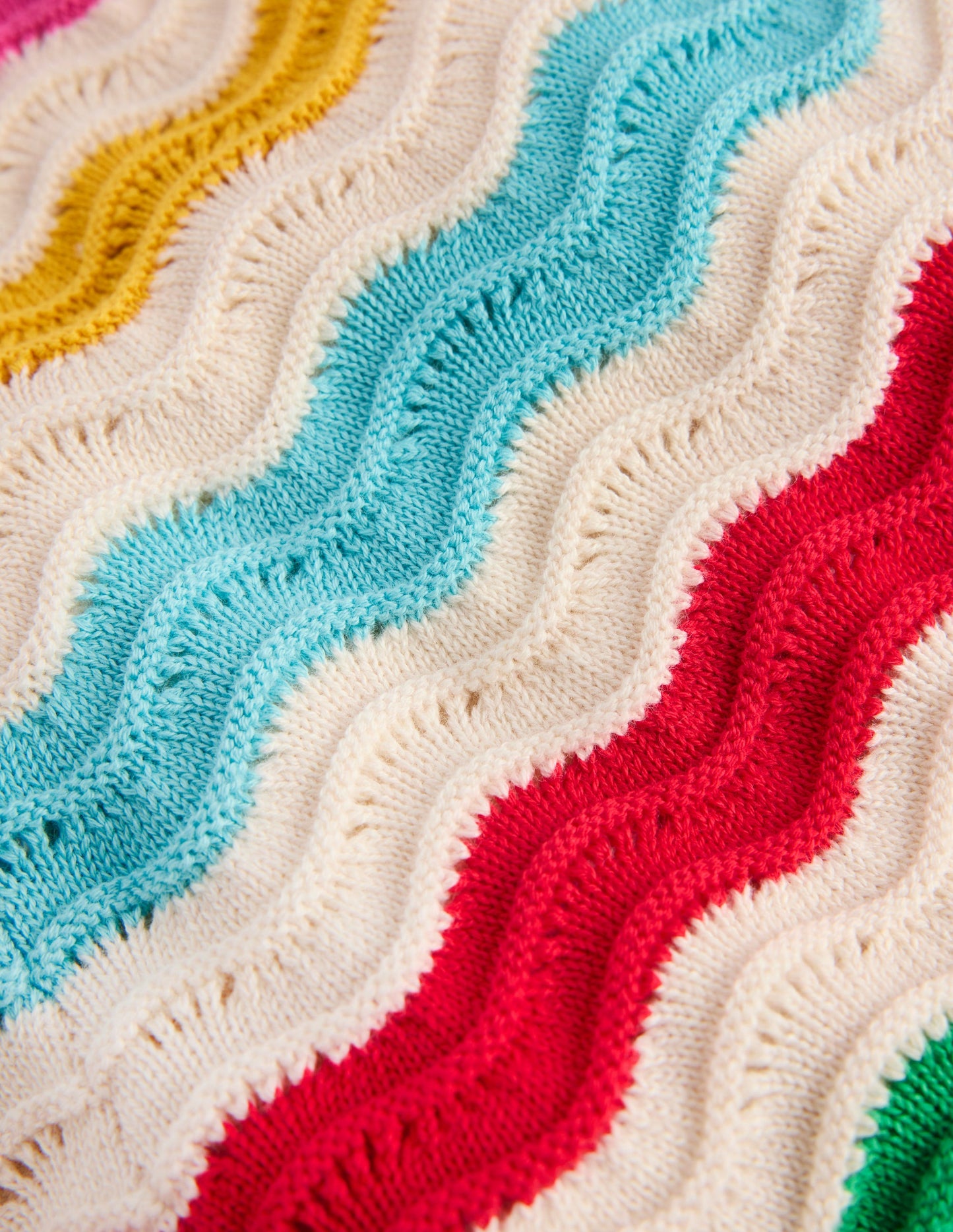 Pointelle Knitted Shorts-Ivory Multi Rainbow