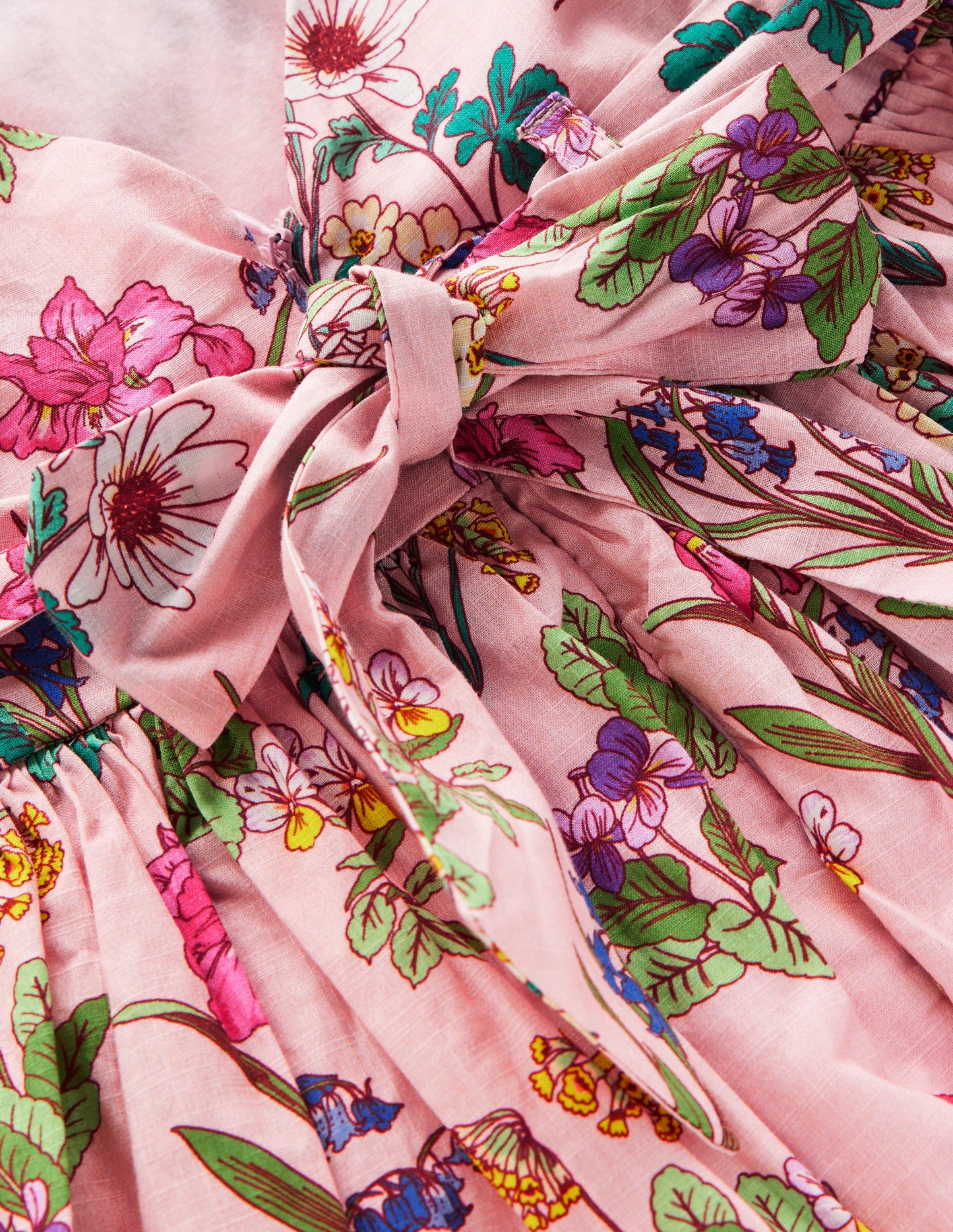 Midikleid mit Schleife am Rücken-Pink Geblümt