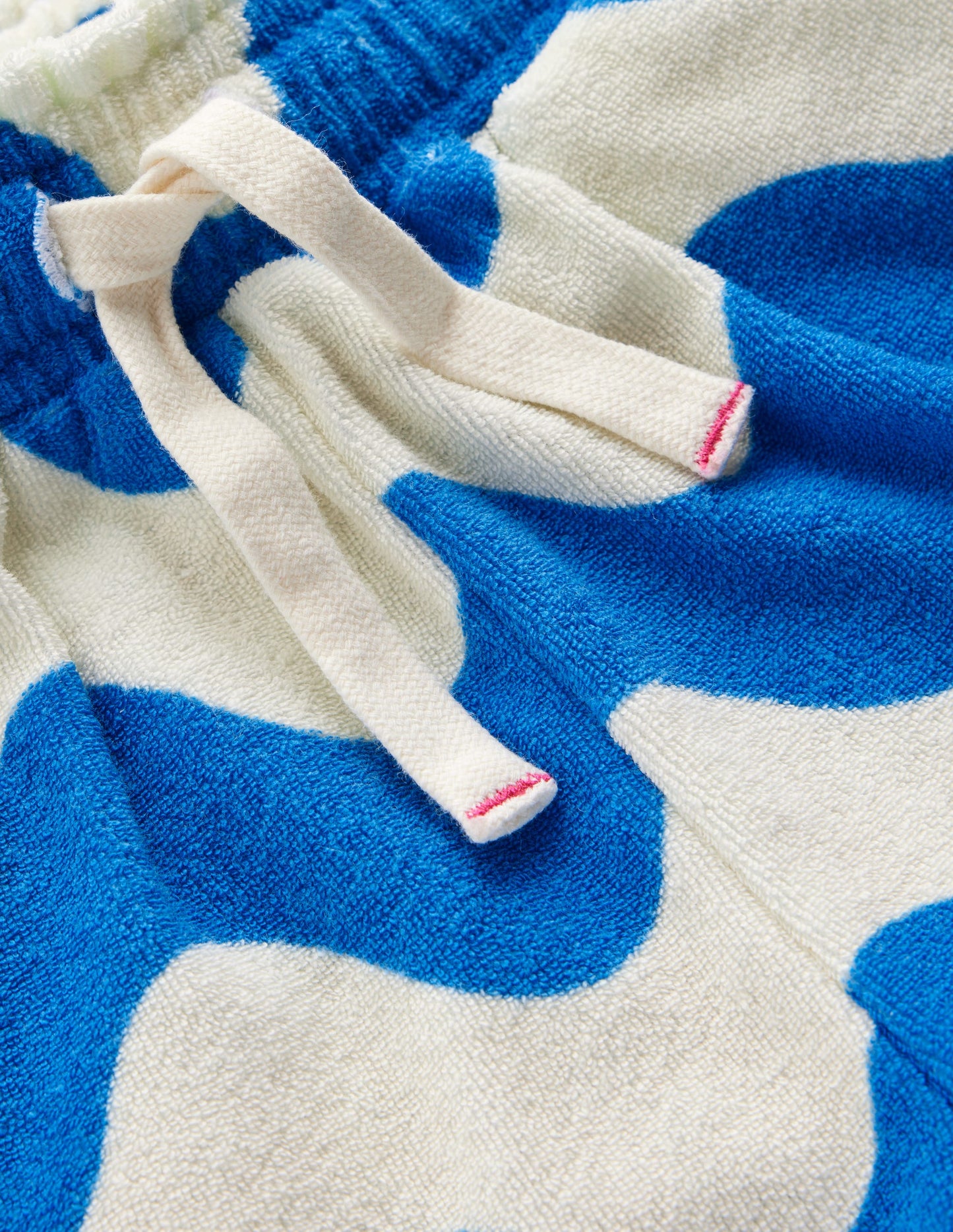 Towelling Ruffle Shorts-Blue Wave