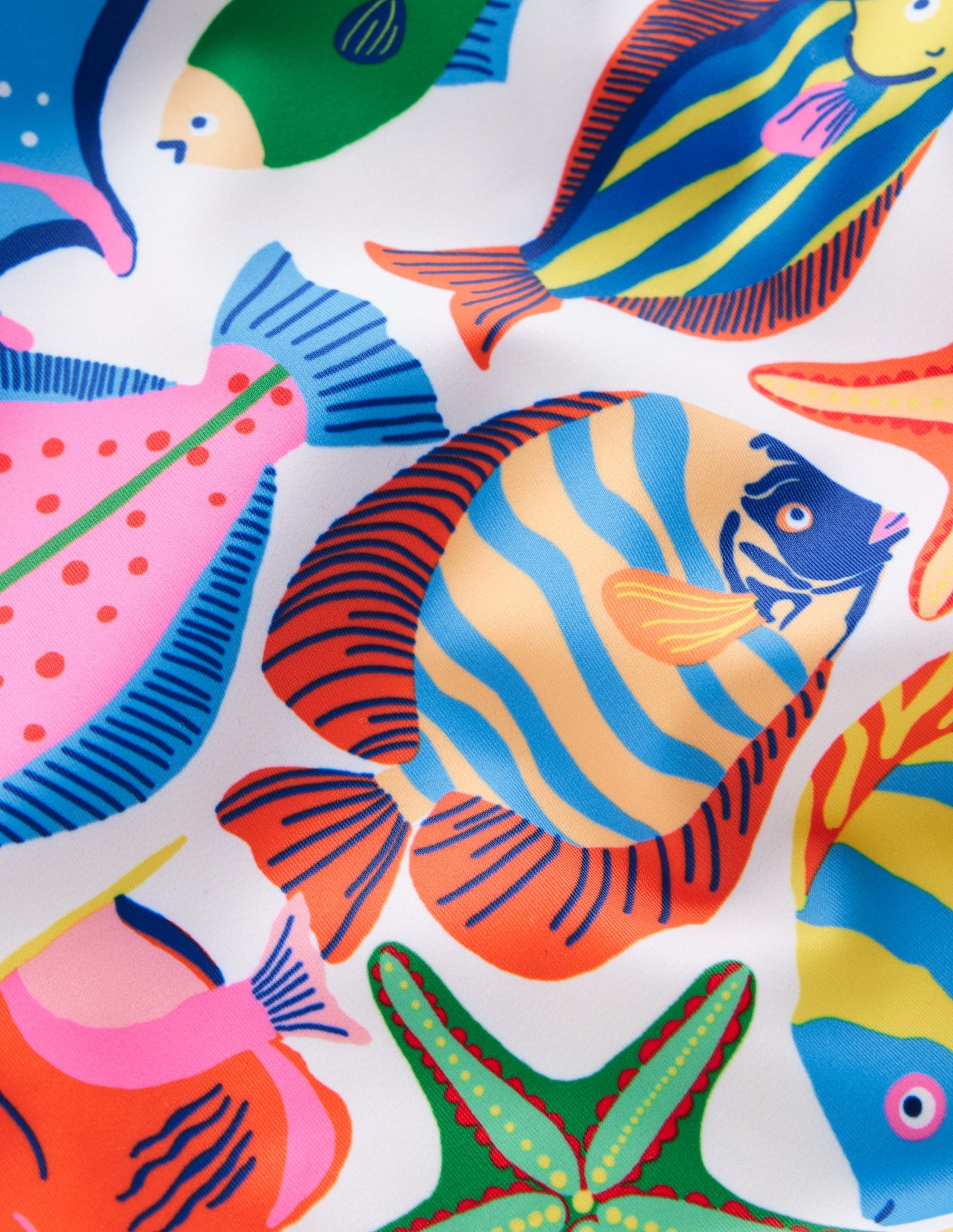 Maillot de bain imprimé croisé dans le dos-Poissons multi