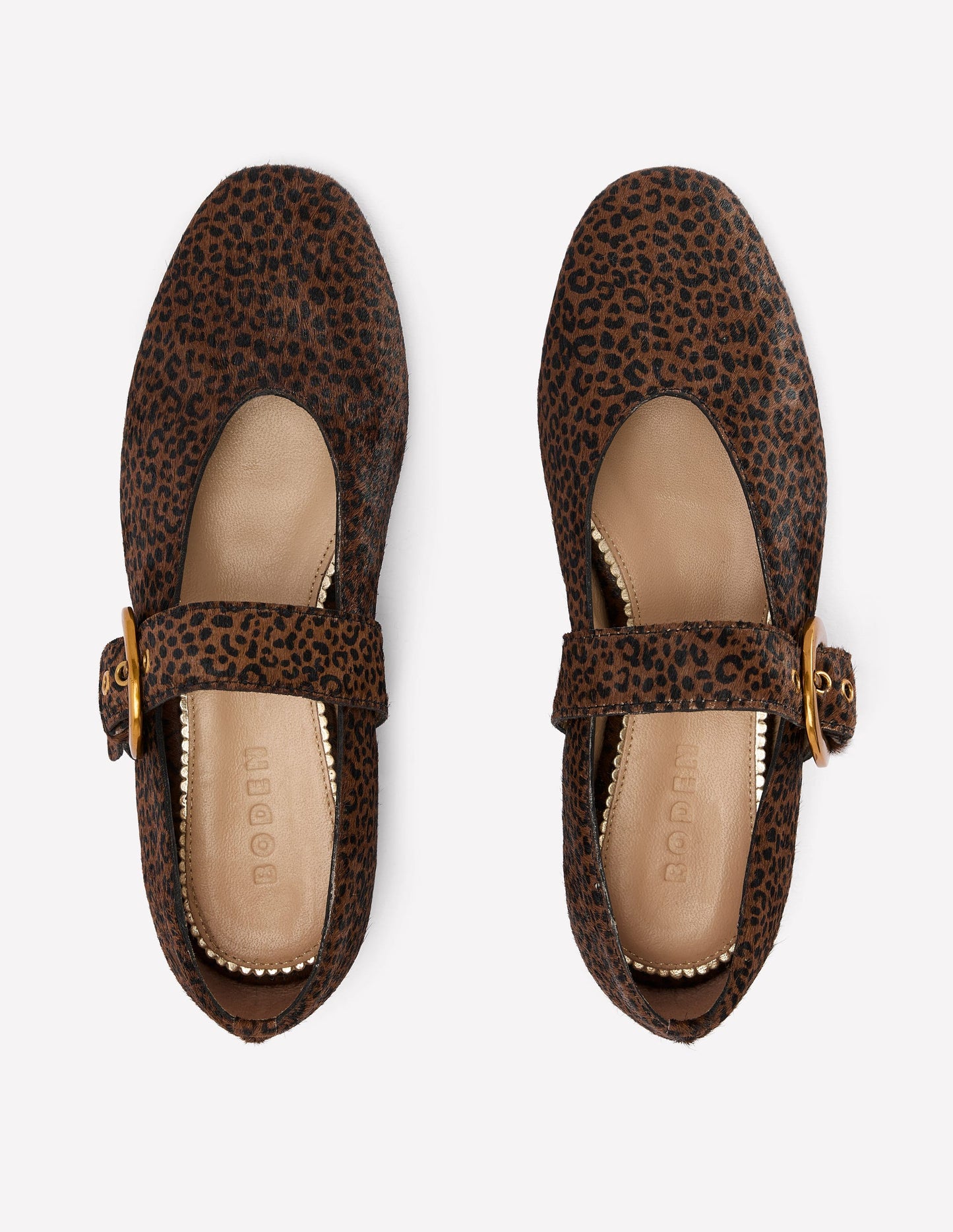 Kylie Flache Mary Janes mit Schnalle-Mini Leopardenmuster