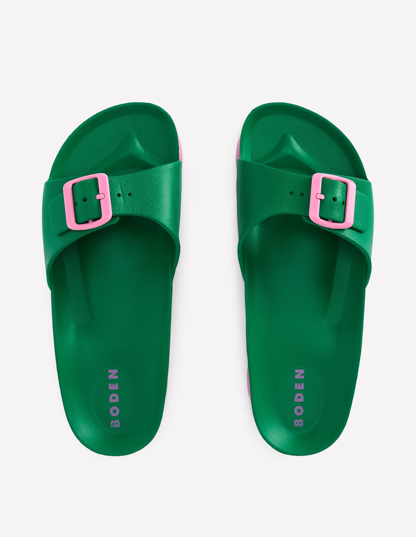 Claquettes Lyla à boucle unique-Vert/rose