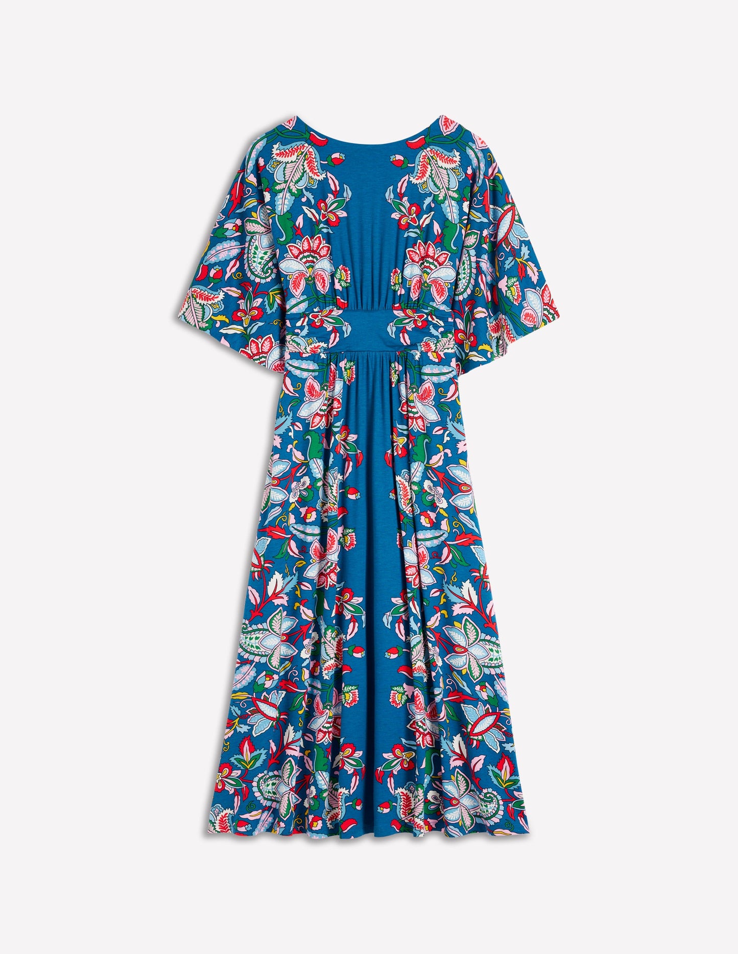 Imelda Jersey-Kimonokleid-Blau, Botanisch Kaskadenartig