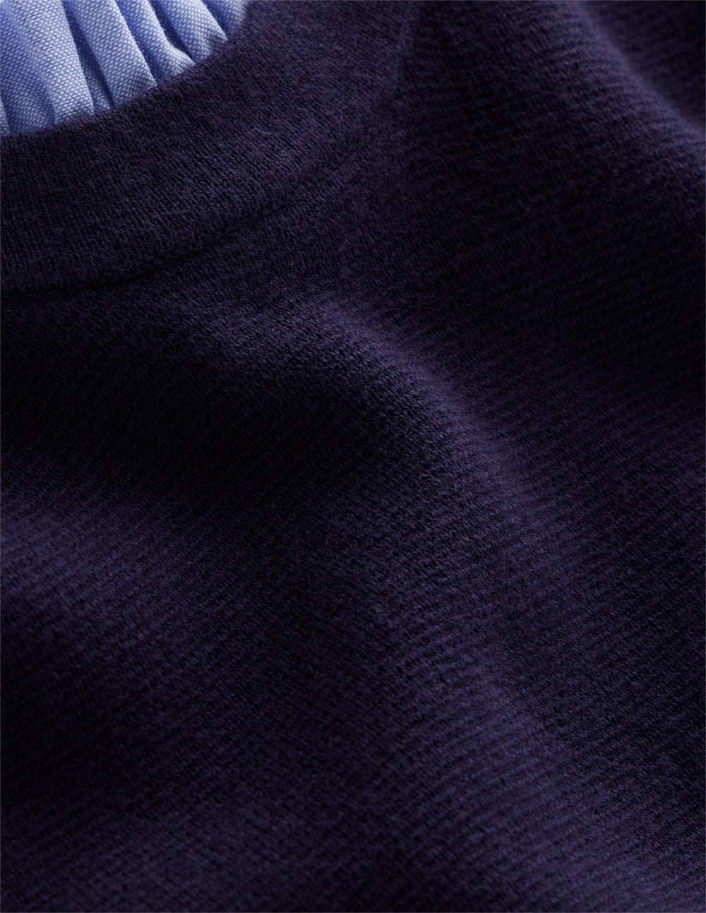 Gewebtes Strickkleid mit Besatz-Marineblau