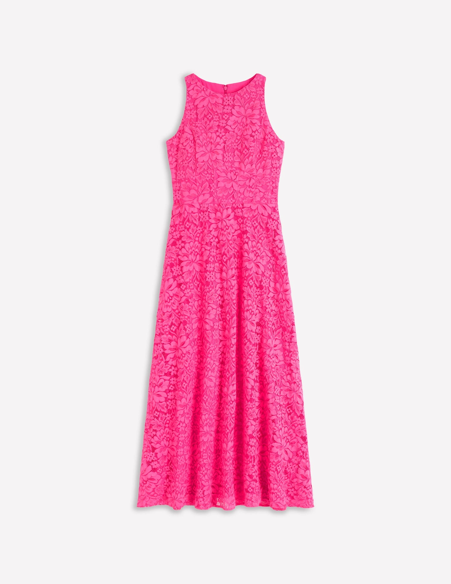 Silvia Maxikleid mit Korsettstäbchen am Oberteil-Kräftiges Rosa Spitze