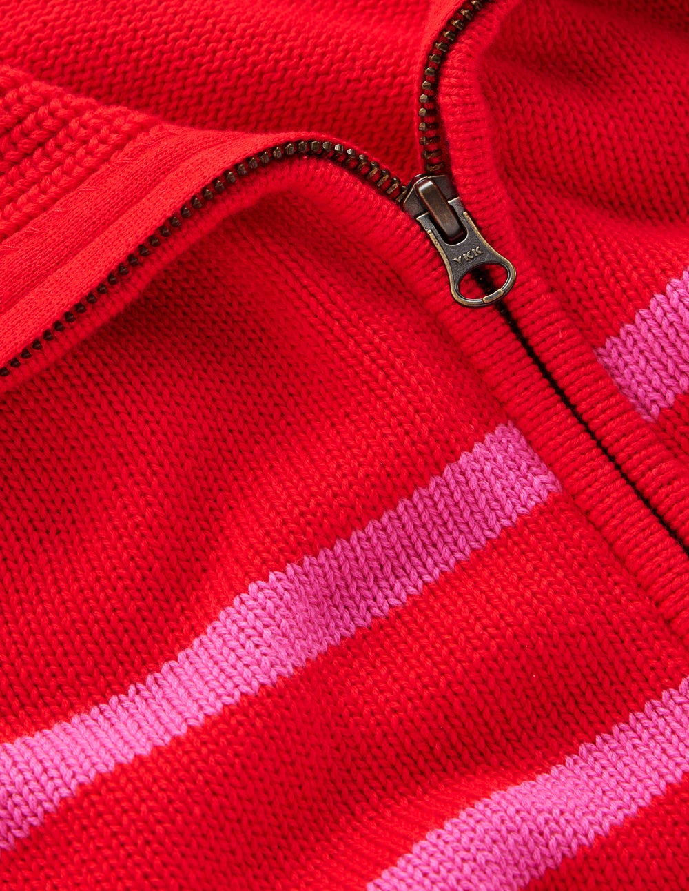 Lucy Pullover mit Halbreißverschluss-Rosa/Rot