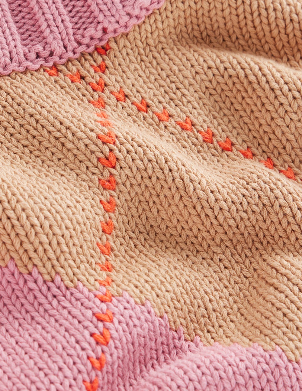 Pull Camilla en coton à motif argyle-Motif argyle rose