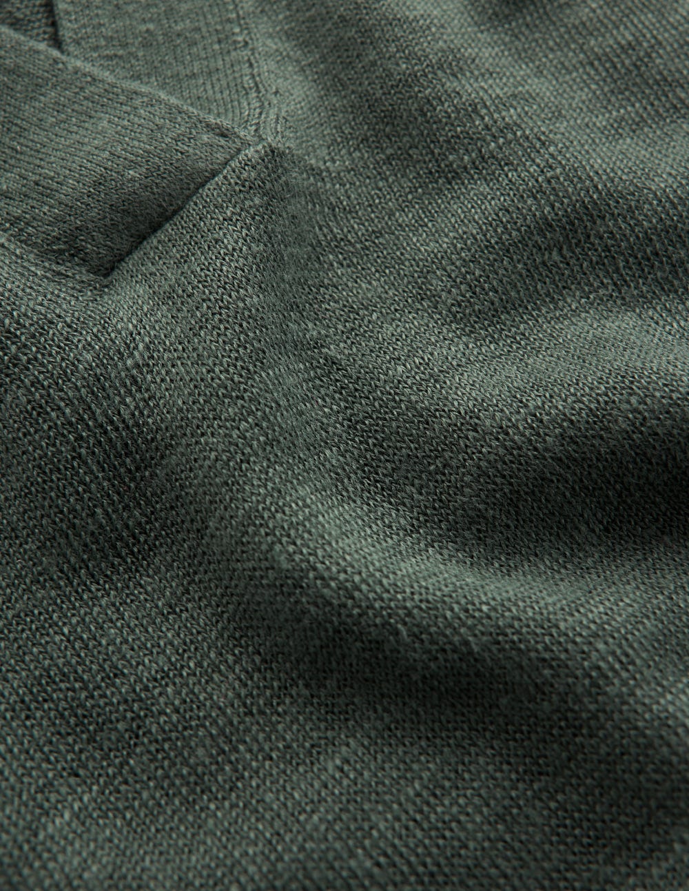 Agnes Leinenpullover mit Kragen-Grüner Jaspis