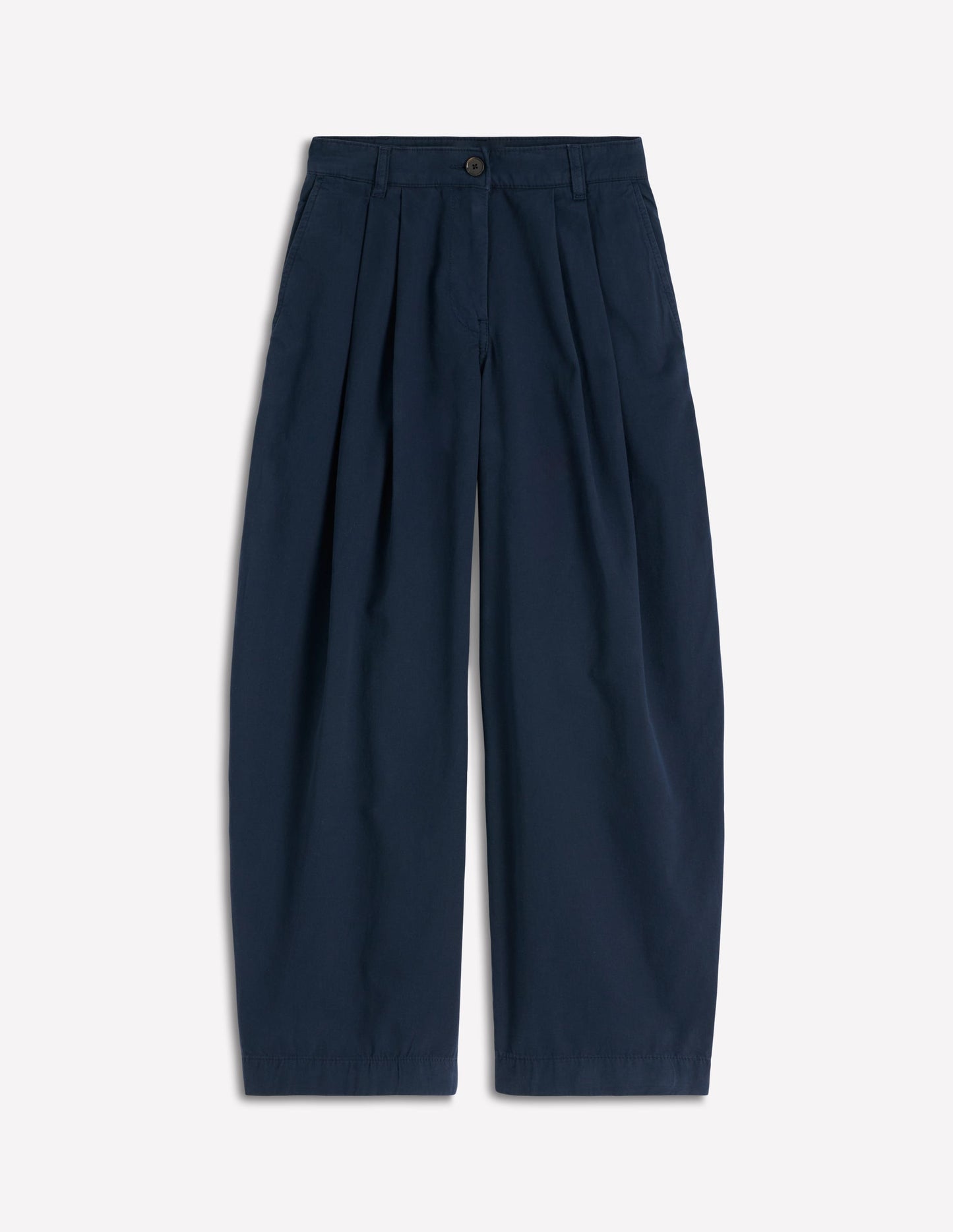 Pantalon ample plissé-Bleu marine