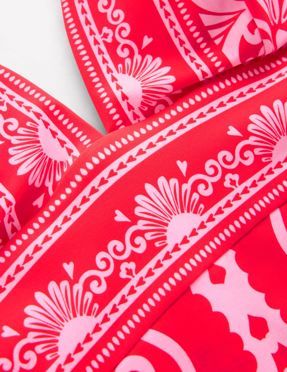 Porto Badeanzug mit V-Ausschnitt-Mohnblumenrot, Ziergarten