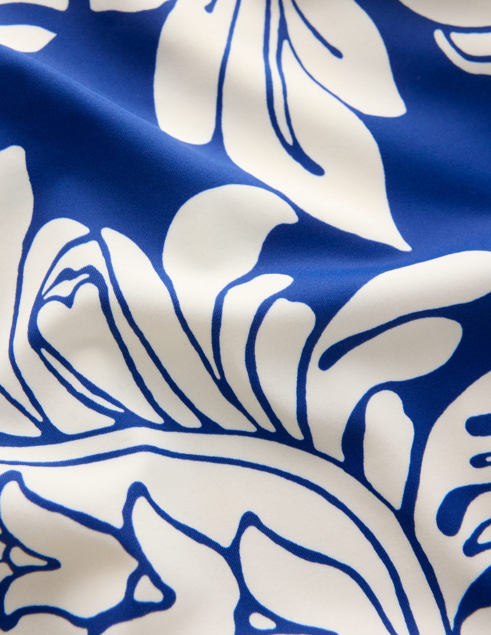 Paros Bandeau-Badeanzug-Blau Botanisches Muster