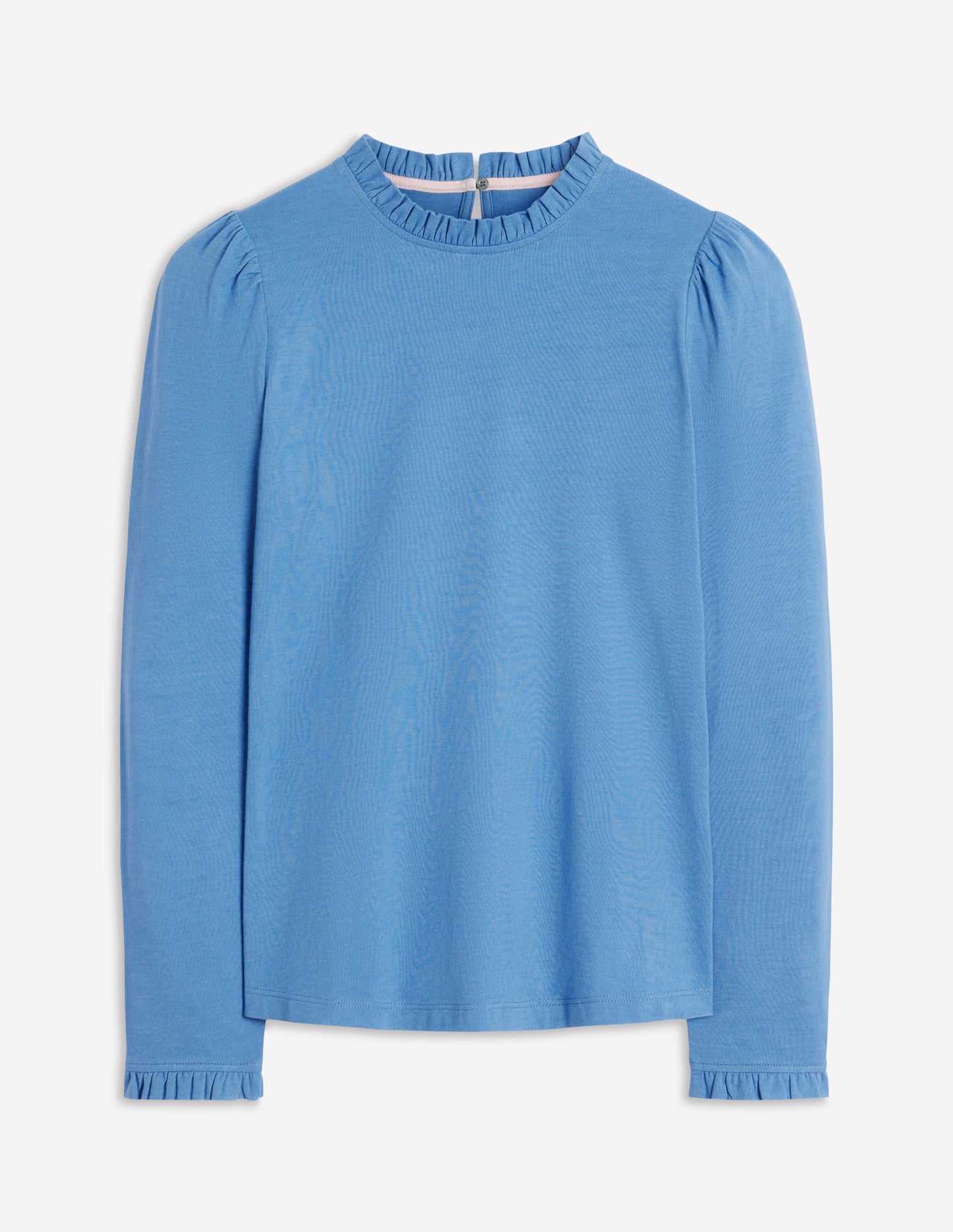 Superweiches Oberteil mit Rüschendetail-Kapitänsblau