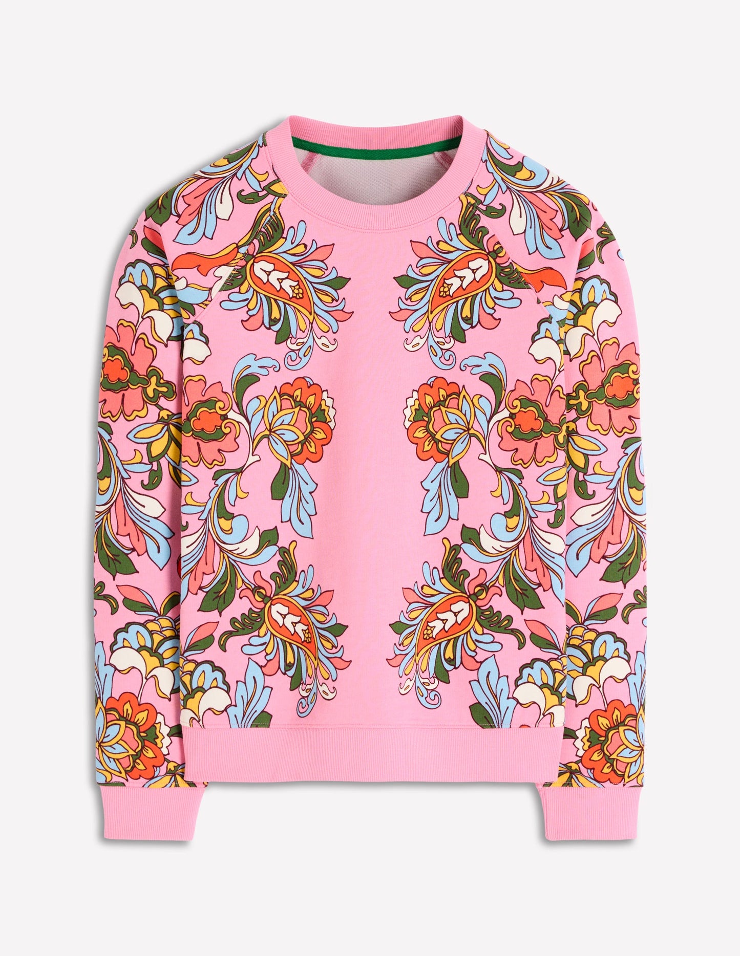 Rosa Bedrucktes Sweatshirt-Bunt, Botanisches Muster